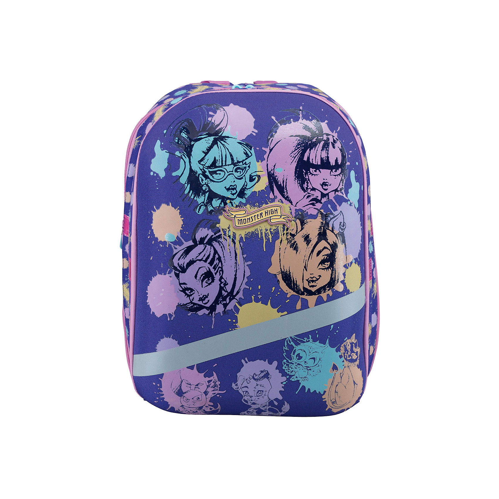 Школьный ранец Monster High Школьный ранец Monster HighMonster High<br>*Рекомендовано Научным центром здоровья детей РАМН.<br>Ранец профилактический с эргономической спинкой. Спинка изготовлена с использованием облегченной пластиковой вставки и специально расположенных поролоновых ортопедических элементов с воздухообменной сеткой, служащих для правильного и безопасного распределения нагрузки на спину ребенка. Боковые стороны выполнены из жесткого высокотехнологичного материала (EVA), что обеспечивает сохранение формы рюкзака при разной степени загрузки. Лямки рюкзака специальной S?образной формы с поролоном и воздухообменной сеткой выполнены в виде единого связанного комплекса, регулируемого по высоте в точке крепления верхней части комплекса лямок к спинке рюкзака. Длина лямок регулируется. Данные конструктивные особенности помогут обеспечить максимальный комфорт, при ношении рюкзака за спиной, ребенку любой комплекции. Основное отделение имеет два разделителя.<br>Фронтальное отделение имеет внешнюю стенку выполненную из жесткого высокотехнологичного упругого материала (прессованного EVA), что является дополнительной защитой содержимого рюкзака от внешнего воздействия, а также делает допустимым ношение в этом отделении ножниц, металлических линеек, ручек, предохраняя рюкзак от повреждения изнутри. Внутри рюкзак имеется отделение для ноутбука. Дно рюкзака жесткое, оборудовано резиновыми ножками.<br>Ручка ? текстильная с резиновым захватом, обеспечивает максимальный комфорт при ношении рюкзака в руках.<br><br>Дополнительная информация: <br><br>Размер: 35 х 26,5 х 13 см.<br>Материал: полиэстер Ранец профилактический с эргономической спинкой. Три отделения на молнии (отделение для ноутбука).<br><br>Ранец Monster High (Монстр Хай) можно купить в нашем магазине.<br><br>Ширина мм: 380<br>Глубина мм: 280<br>Высота мм: 160<br>Вес г: 990<br>Возраст от месяцев: 120<br>Возраст до месяцев: 144<br>Пол: Женский<br>Возраст: Детский<br>SKU: 4140864