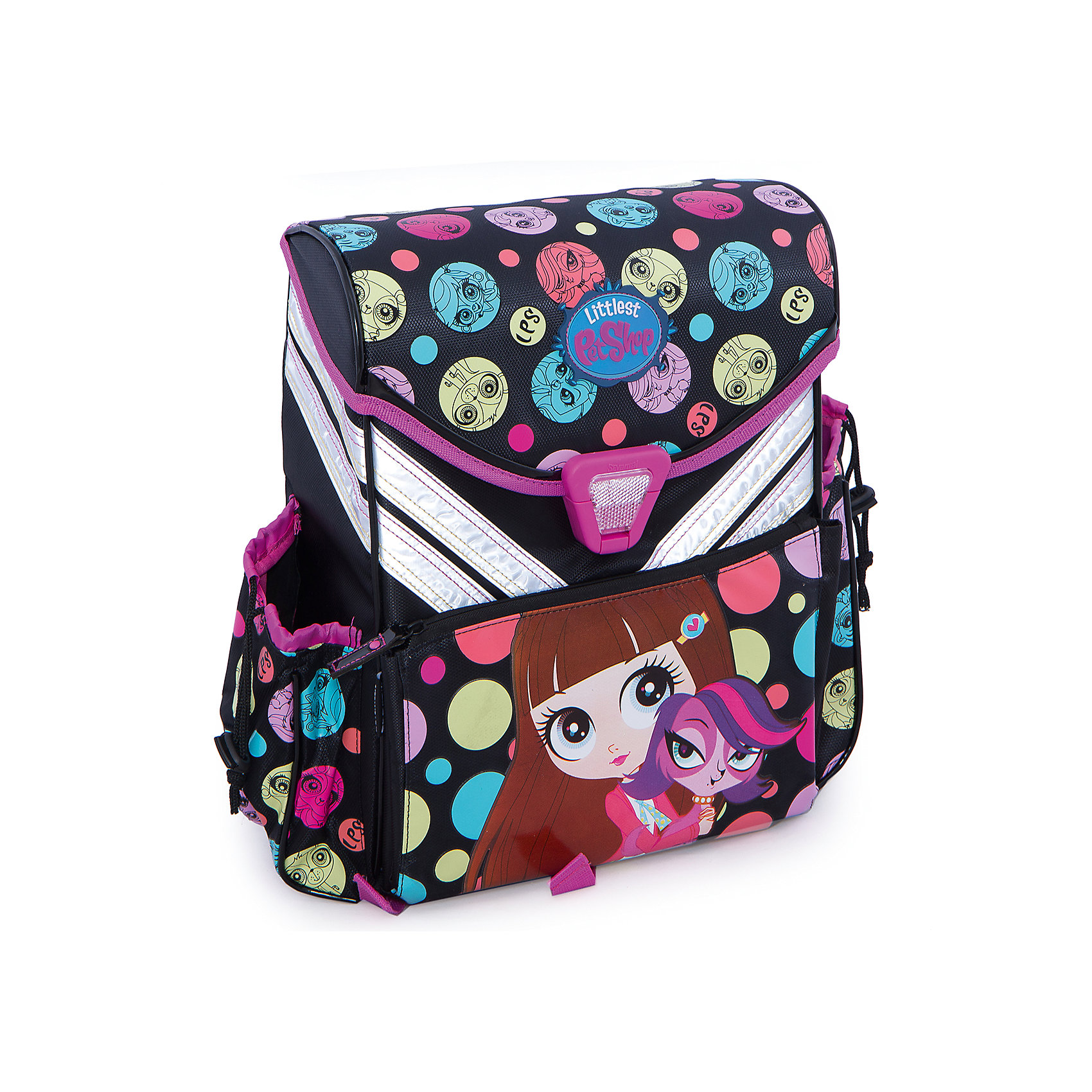 Школьный ранец Littlest Pet Shop с ортопедической спинкой Школьный ранец Littlest Pet Shop с ортопедической спинкойLittlest Pet Shop<br>Ранец, с ортопедической спинкой. Дно и стенки усилены пластиком. Эргономическая форма лямок с воздухообменной сеткой. Каркасная крышка, закрывается на замок-защелку со световозвращающим элементом. Ранец состоит из одного большого отделения и переднего кармана на молнии. По бокам ранца находятся два кармана на резинке. Основной отдел имеет два разделителя с утягивающей резинкой и предназначен для размещения предметов без сложения, размером до А4 формата включительно.<br><br>Дополнительная информация:<br><br>Размер: 36 х 26,5 х 14 см.<br>Ранец с ортопедической спинкой. Одно большое отделение. Фронтальный карман на молнии. Два боковых кармана на резинке.<br><br>Ранец Littlest Pet Shop (Маленький зоомагазин) с ортопедической спинкой можно купить в нашем магазине.<br><br>Ширина мм: 360<br>Глубина мм: 265<br>Высота мм: 140<br>Вес г: 1030<br>Возраст от месяцев: 48<br>Возраст до месяцев: 84<br>Пол: Женский<br>Возраст: Детский<br>SKU: 4140870