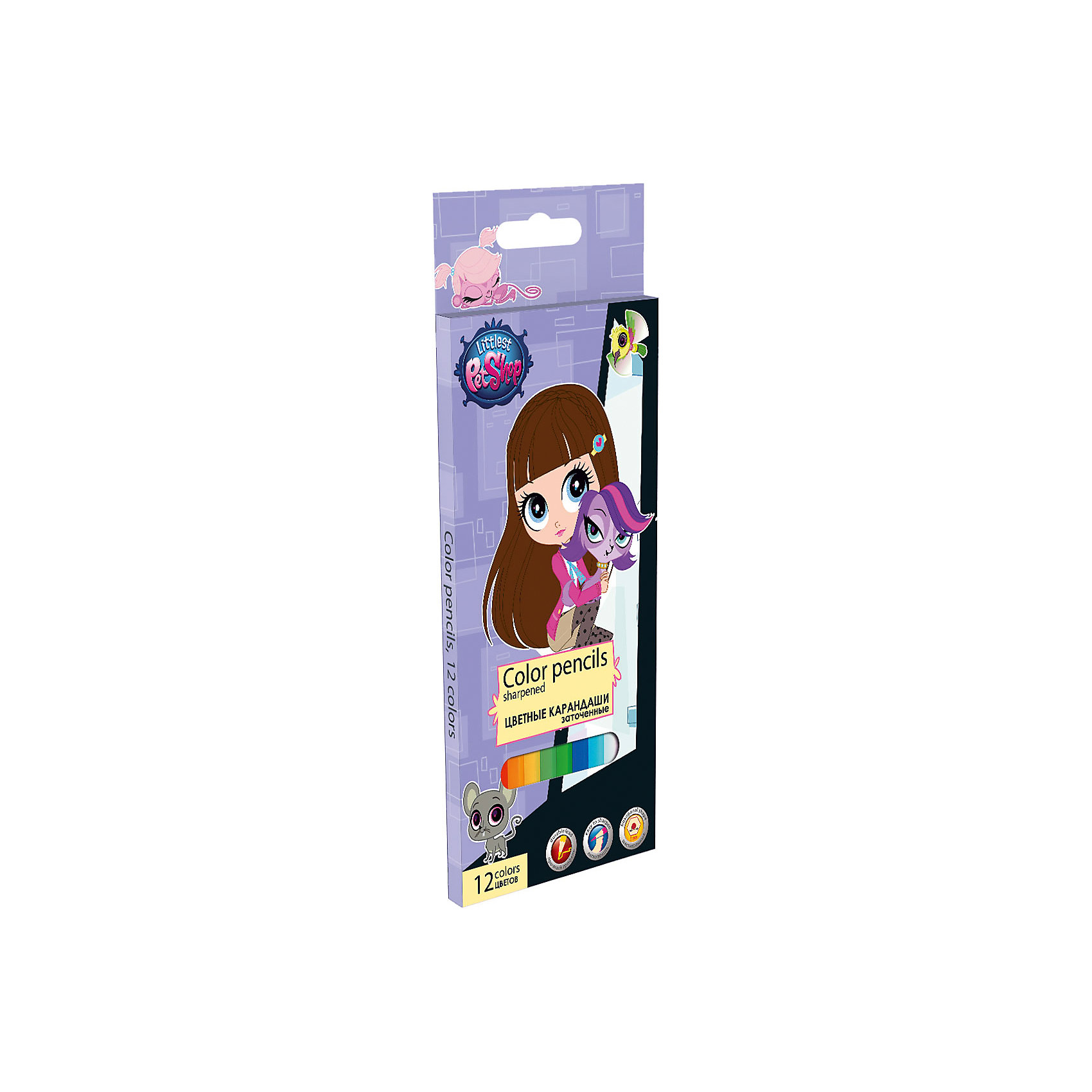 Цветные карандаши Littlest Pet Shop 12 шт Цветные карандаши Littlest Pet Shop 12 штЦветные карандаши обязательно понравятся юному художнику и будут способствовать его самовыражению. В набор входят 12 заточенных карандашей с цветным грифелем из древесины липы, диаметр грифеля - 3 мм, на корпусе карандаша - золотое тиснение логотипа. Карандаши упакованы в удобную раздвижную коробку. Карандаши обладают отличными кроющими свойствами, не ломаются и не крошатся при использовании, обеспечивают мягкое письмо. Карандаши абсолютно не токсичны и безопасны. Спешите порадовать своего ребенка и наслаждаться его шедеврами!<br><br>Дополнительная информация:<br><br>Размер: 21,5 х 9 х 1 см.<br>Материал: дерево - липа<br>Длина корпуса: 17,8 см.<br>Диаметр грифеля: 3 мм. Набор цветных карандашей, 18 шт. Длина 17,8 см; заточенные; дерево - липа; прочный грифель ? 3 мм; логотип - тиснение золотом; коробка раздвижная.<br><br>Цветные карандаши Littlest Pet Shop (Маленький зоомагазин) 12 шт можно купить в нашем магазине.<br><br>Ширина мм: 215<br>Глубина мм: 90<br>Высота мм: 10<br>Вес г: 90<br>Возраст от месяцев: 48<br>Возраст до месяцев: 84<br>Пол: Женский<br>Возраст: Детский<br>SKU: 4140902