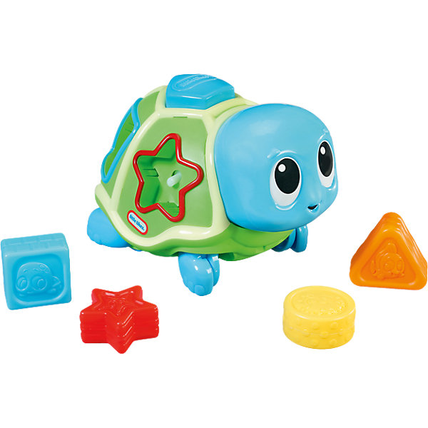 Развивающая игрушка Ползающая черепаха-сортер, со звуком, Little Tikes Развивающая игрушка Ползающая черепаха-сортер, со звуком, Little TikesРазвивающие игрушки<br>Яркая Развивающая игрушка Ползающая черепаха-сортер, со звуком, Little Tikes (Литтл Тайкс) ползет зигзагом, проигрывая музыку. Затем останавливается и выбрасывает геометрические фигурки из отверстий (круг, квадрат, звездочка и треугольник) в панцире, а ребенок должен их собрать и установить на свое место. Чтобы начать игру заново, установите все фигуры в панцирь черепашки и снова нажмите на ее голову. <br><br>Дополнительная информация:<br>-Развивает: навыки сидения, ползания, координацию, мелкую моторику, причинно-следственные связи<br>-Материалы: пластик<br>-Размеры в упаковке: 28х26х20 см<br>-Вес в упаковке: 1,26 кг<br>-Питание: от 3 батареек ААА (в комплект НЕ входят) <br><br>Малыши смогут не только весело проводить время, играя с черепашкой, но и изучать геометрические фигуры и тренировать свои ручки и пальчики!<br><br>Развивающая игрушка Ползающая черепаха-сортер, со звуком, Little Tikes (Литтл Тайкс) можно купить в нашем магазине.<br><br>Ширина мм: 282<br>Глубина мм: 258<br>Высота мм: 209<br>Вес г: 930<br>Возраст от месяцев: 6<br>Возраст до месяцев: 36<br>Пол: Унисекс<br>Возраст: Детский<br>SKU: 4143731