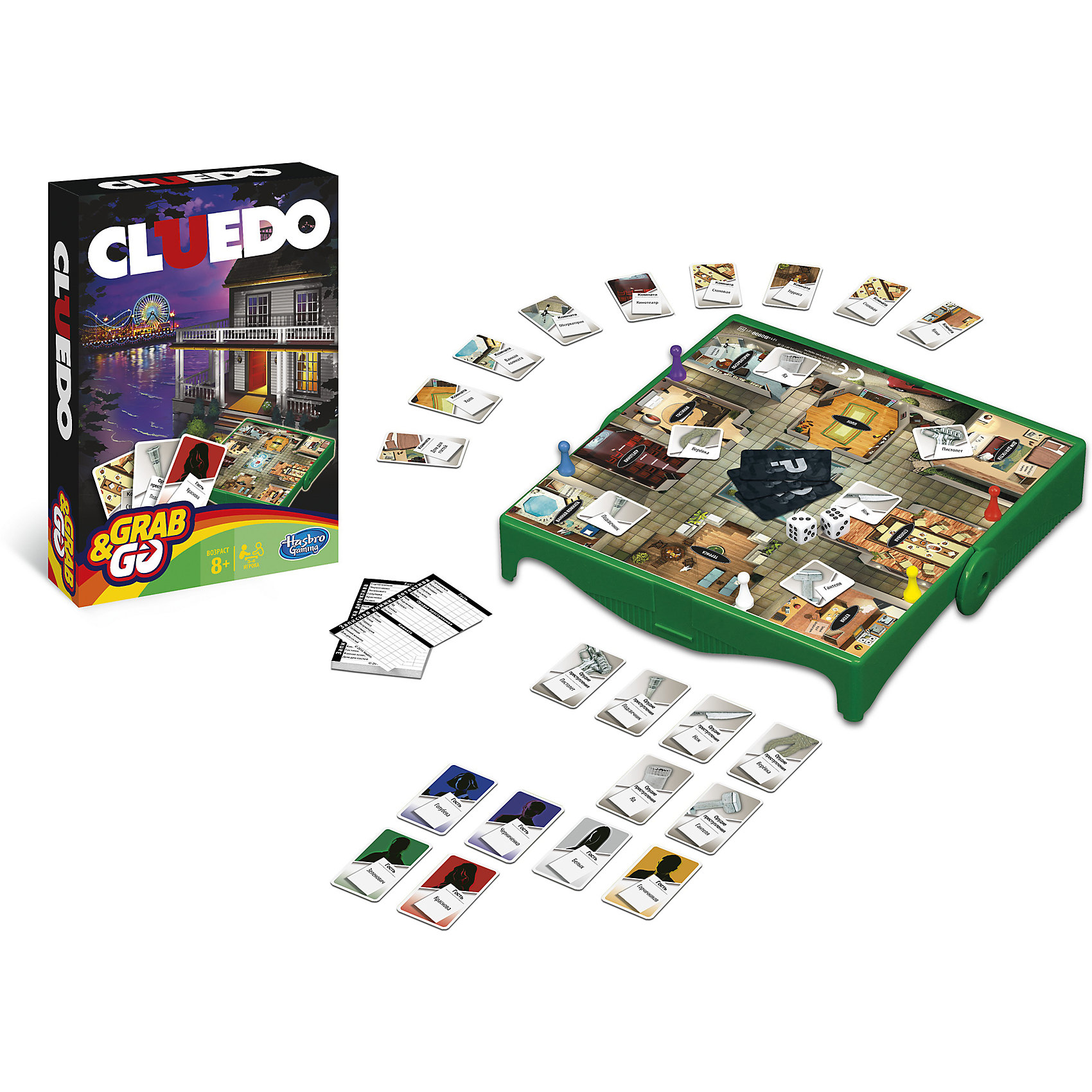 Игра Клуэдо. Дорожная версия, Hasbro Игра Клуэдо. Дорожная версия, HasbroИгры в дорогу<br>Игра Клуэдо. Дорожная версия, Hasbro - очень интересная и увлекательня игра, покорившая сердца многих любителей настольных игр. Теперь обновленную версию игры можно взять с собой куда угодно, ведь уменьшенная версия компактна и удобна, а суть игры осталась прежней. Вам по-прежнему нужно расследовать таинственное убийство в особняке и вычислять кто же из подозреваемых действительно причастен к содеянному.<br>В набор входит:<br>21 карта улик<br>13 карт – бонусов<br>2 кубика<br>6 орудий убийства<br>Игровое поле на пластиковой подставке<br>Желтый конверт, где скрыты все ответы на вопросы<br><br>Дополнительная информация:<br><br>В комплект входит: игровое поле, карты, кубики, аксессуары, инструкция.<br>Масса: 208 г<br>Размеры: 237x160x47 мм<br><br>Игру Клуэдо. Дорожная версия, Hasbro можно купить в нашем интернет-магазине.<br><br>Ширина мм: 48<br>Глубина мм: 159<br>Высота мм: 235<br>Вес г: 410<br>Возраст от месяцев: 96<br>Возраст до месяцев: 1188<br>Пол: Унисекс<br>Возраст: Детский<br>SKU: 4145369