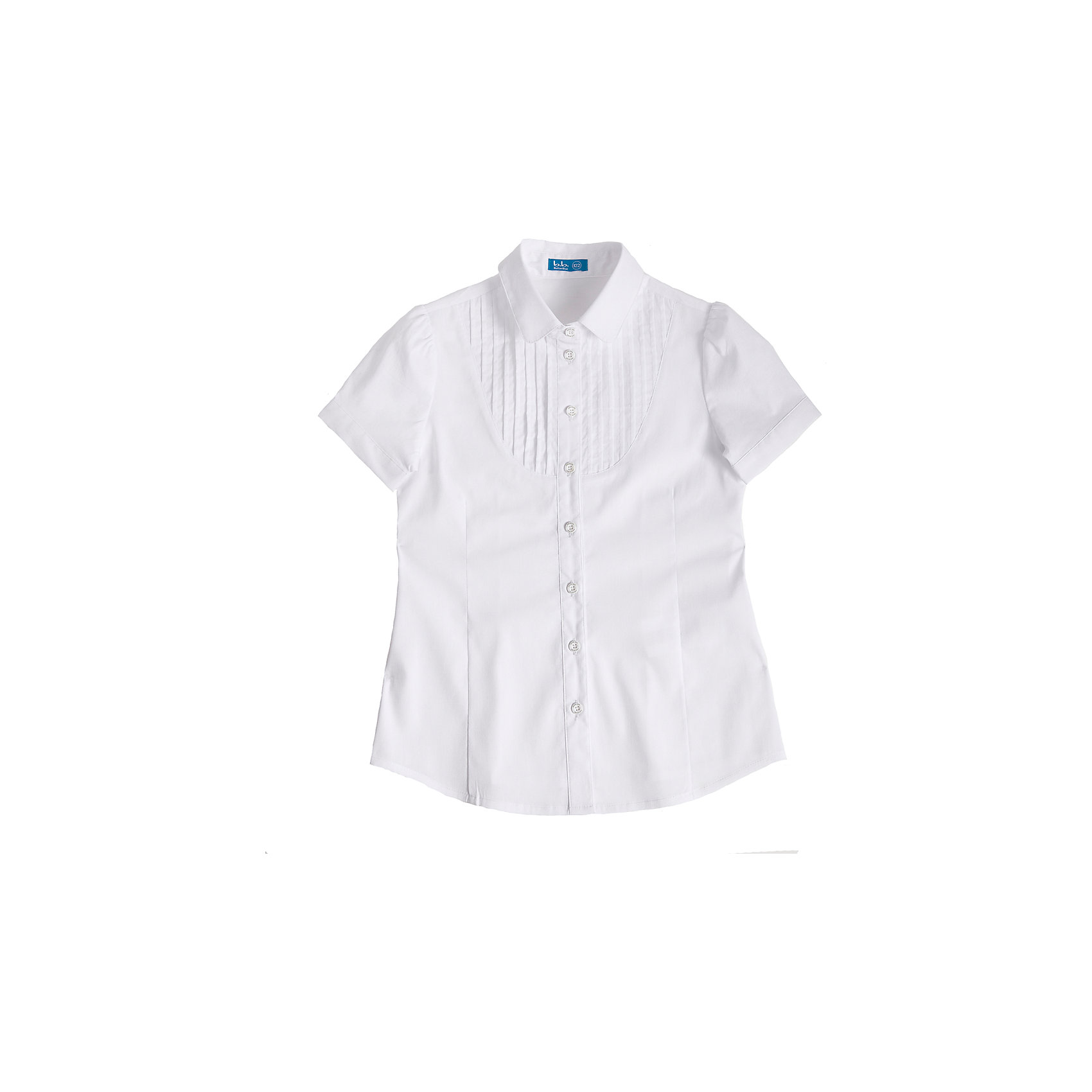 Блузка для девочки Button Blue Блузка для девочки Button BlueБелая блузка с коротким рукавом - удачное решение для жарких школьных классов! Блузку украшает оригинальная кокетка с защипами и интересная конструкция рукава с тонким манжетом и застежкой на пуговицу.<br>Состав:<br>62% хлопок, 35%нейлон, 3% эластан<br><br>Ширина мм: 186<br>Глубина мм: 87<br>Высота мм: 198<br>Вес г: 197<br>Цвет: белый<br>Возраст от месяцев: 132<br>Возраст до месяцев: 144<br>Пол: Женский<br>Возраст: Детский<br>Размер: 152,158,122,128,134,140,146<br>SKU: 4147332
