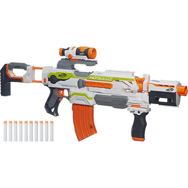 Бластер Модулус Экс-10, NERF Бластер Модулус Экс-10, NERFИгрушечные пистолеты и бластеры<br>Модулос Бластер, NERF (Нерф) – это совершенно новый вид детского игрушечного оружия, который состоит из отдельных модулей. <br><br>Характеристики:<br>-Полностью автоматический <br>-Стреляет на расстояние до 28 метров<br>-8 рейлингов для установки апгрейдов (приобретаются отдельно)<br>-Автоматическая стрельба<br>-Оптический прицел<br>-Подставка-упор для стрельбы<br>-Насадка на дуло для больше точности<br>-Приклад<br>-Магазин на 10 стрел<br><br>Дополнительная информация:<br>-Материалы: пластик<br>-Артикул производителя: B1538<br><br>С Модулос Бластер от Нерф у тебя впереди множество часов удовольствия, наполненных энергией и спортивным азартом!<br><br>Модулос Бластер, NERF (Нерф) можно купить в нашем магазине.<br><br>Ширина мм: 757<br>Глубина мм: 385<br>Высота мм: 83<br>Вес г: 1966<br>Возраст от месяцев: 96<br>Возраст до месяцев: 144<br>Пол: Мужской<br>Возраст: Детский<br>SKU: 4156393