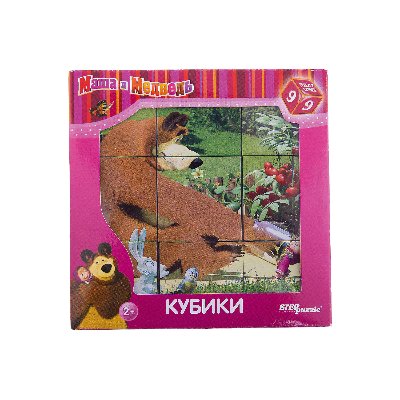 Кубики Маша и Медведь, 9 шт., Step puzzle Кубики Маша и Медведь, 9 шт., Step puzzleКубики<br>Дети обожают мультсериал Маша и Медведь! Но долго смотреть мультфильмы нельзя, а расставаться с озорницей Машей так не хочется! Подарите малышу чудесные кубики Маша и Медведь и ребенок будет увлеченно подбирать их, пока не составит яркую и интересную картинку. Кубики с картинками - универсальный инструмент развития ребенка младшего возраста. Кубики Маша и Медведь созданы специально для того, чтобы малыш в увлекательной форме тренировал мелкую моторику, логику и внимание. Кубики легкие и покрыты безопасной краской, поэтому Вы можете использовать их для игры с самыми маленькими детьми. Сначала кроха будет рассматривать их и строить башенки, затем составлять замечательные картинки из любимого мультфильма. <br><br>Дополнительная информация:<br><br>- 9 кубиков;<br>- Особенно понравится поклонникам мультсериала Маша и Медведь;<br>- Удобный размер, как раз для детской ручки;<br>- Красивые яркие картинки;<br>- Отличный подарок;<br>- Размер упаковки: 14 х 14 х 5 см;<br>- Вес: 134 г<br><br>Кубики Маша и Медведь, 9 шт., Степ Пазл, можно купить в нашем интернет-магазине.<br><br>Ширина мм: 12<br>Глубина мм: 12<br>Высота мм: 4<br>Вес г: 134<br>Возраст от месяцев: 24<br>Возраст до месяцев: 72<br>Пол: Унисекс<br>Возраст: Детский<br>SKU: 4162739