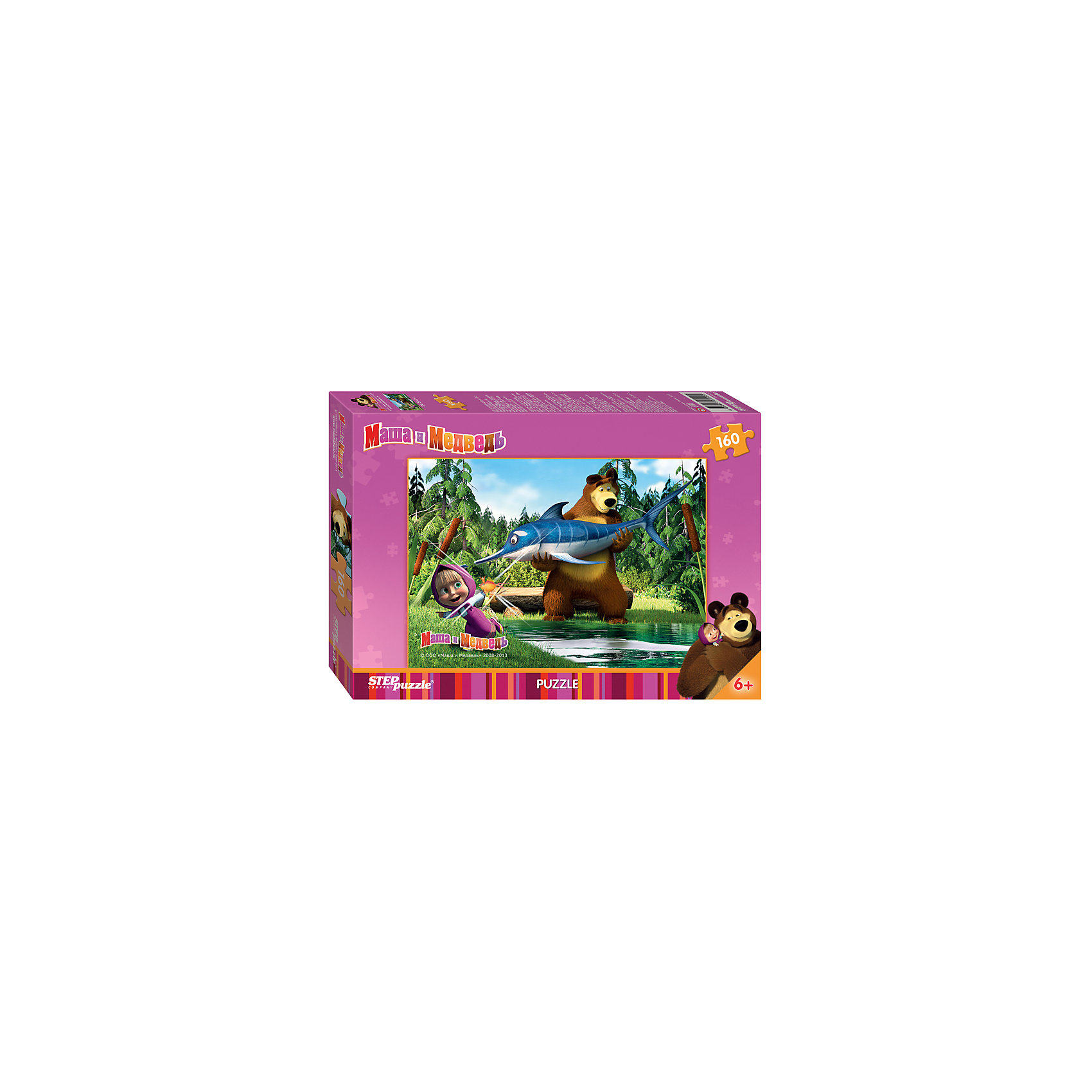 Пазл Маша и Медведь, 160 деталей, Step Puzzle Пазл Маша и Медведь, 160 деталей, Step PuzzleКлассические пазлы<br>Пазл Маша и Медведь, 160 деталей, Step Puzzle (Степ Пазл) – это замечательный красочный пазл с изображением любимых героев.<br>Озорная Маша и добрый Медведь приглашают принять участие в волшебных приключениях. Подарите ребенку чудесный пазл Маша и Медведь, и он будет увлеченно подбирать детали, пока не составит яркую и интересную картинку, на которой Медведь поймал огромную рыбу, а Маша - золотую рыбку. Сборка пазла Маша и Медведь от Step Puzzle (Степ Пазл) подарит Вашему ребенку не только множество увлекательных вечеров, но и принесет пользу для развития. Координация, моторика, внимательность легко тренируются, пока ребенок увлеченно подбирает детали. Качественные фрагменты пазла отлично проклеены и идеально подходят один к другому, поэтому сборка пазла обеспечит малышу только положительные эмоции. Вы будете использовать этот пазл не один год, ведь благодаря качественной нарезке детали не расслаиваются даже после многократного использования.<br><br>Дополнительная информация:<br><br>- Количество деталей: 160<br>- Материал: картон<br>- Размер собранной картинки: 34,5х24 см.<br>- Особенно понравится поклонникам мультсериала Маша и Медведь<br>- Отличная проклейка<br>- Долгий срок службы<br>- Детали идеально подходят друг другу<br>- Яркий сюжет<br>- Упаковка: картонная коробка<br>- Размер упаковки: 194x279x33 мм.<br>- Вес: 148 гр.<br><br>Пазл Маша и Медведь, 160 деталей, Step Puzzle (Степ Пазл) можно купить в нашем интернет-магазине.<br><br>Ширина мм: 28<br>Глубина мм: 20<br>Высота мм: 4<br>Вес г: 229<br>Возраст от месяцев: 72<br>Возраст до месяцев: 108<br>Пол: Унисекс<br>Возраст: Детский<br>Количество деталей: 160<br>SKU: 4162742