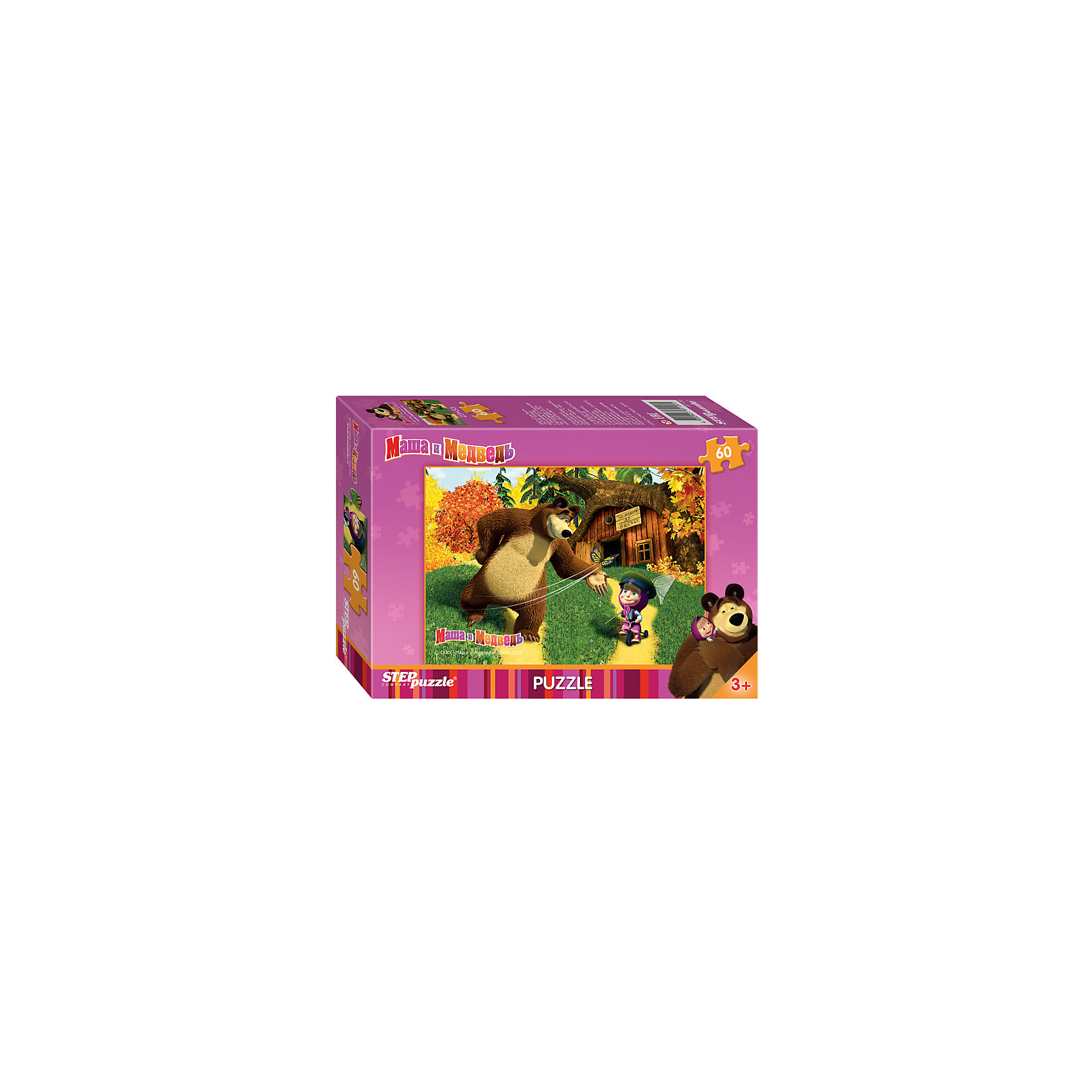 Пазл Маша и Медведь, 60 деталей, Step Puzzle Пазл Маша и Медведь, 60 деталей, Step PuzzleПазлы для малышей<br>Пазл Маша и Медведь, 60 деталей, Step Puzzle (Степ Пазл) – это замечательный красочный пазл с изображением любимых героев.<br>Озорная Маша и добрый Медведь приглашают принять участие в волшебных приключениях. Подарите ребенку чудесный пазл Маша и Медведь, и он будет увлеченно подбирать детали, пока не составит яркую и интересную картинку, на которой Маша, едет на велосипеде с сочком в руках в фуражке пограничника, подаренной Медведем. Сборка пазла Маша и Медведь от Step Puzzle (Степ Пазл) подарит Вашему ребенку не только множество увлекательных вечеров, но и принесет пользу для развития. Координация, моторика, внимательность легко тренируются, пока ребенок увлеченно подбирает детали. Качественные фрагменты пазла отлично проклеены и идеально подходят один к другому, поэтому сборка пазла обеспечит малышу только положительные эмоции. Вы будете использовать этот пазл не один год, ведь благодаря качественной нарезке детали не расслаиваются даже после многократного использования.<br><br>Дополнительная информация:<br><br>- Количество деталей: 60<br>- Материал: картон<br>- Размер собранной картинки: 33х23 см.<br>- Особенно понравится поклонникам мультсериала Маша и Медведь<br>- Отличная проклейка<br>- Долгий срок службы<br>- Детали идеально подходят друг другу<br>- Яркий сюжет<br>- Упаковка: картонная коробка<br>- Размер упаковки: 140x195x36 мм.<br>- Вес: 106 гр.<br><br>Пазл Маша и Медведь, 60 деталей, Step Puzzle (Степ Пазл) можно купить в нашем интернет-магазине.<br><br>Ширина мм: 20<br>Глубина мм: 14<br>Высота мм: 4<br>Вес г: 150<br>Возраст от месяцев: 36<br>Возраст до месяцев: 72<br>Пол: Унисекс<br>Возраст: Детский<br>Количество деталей: 60<br>SKU: 4162747