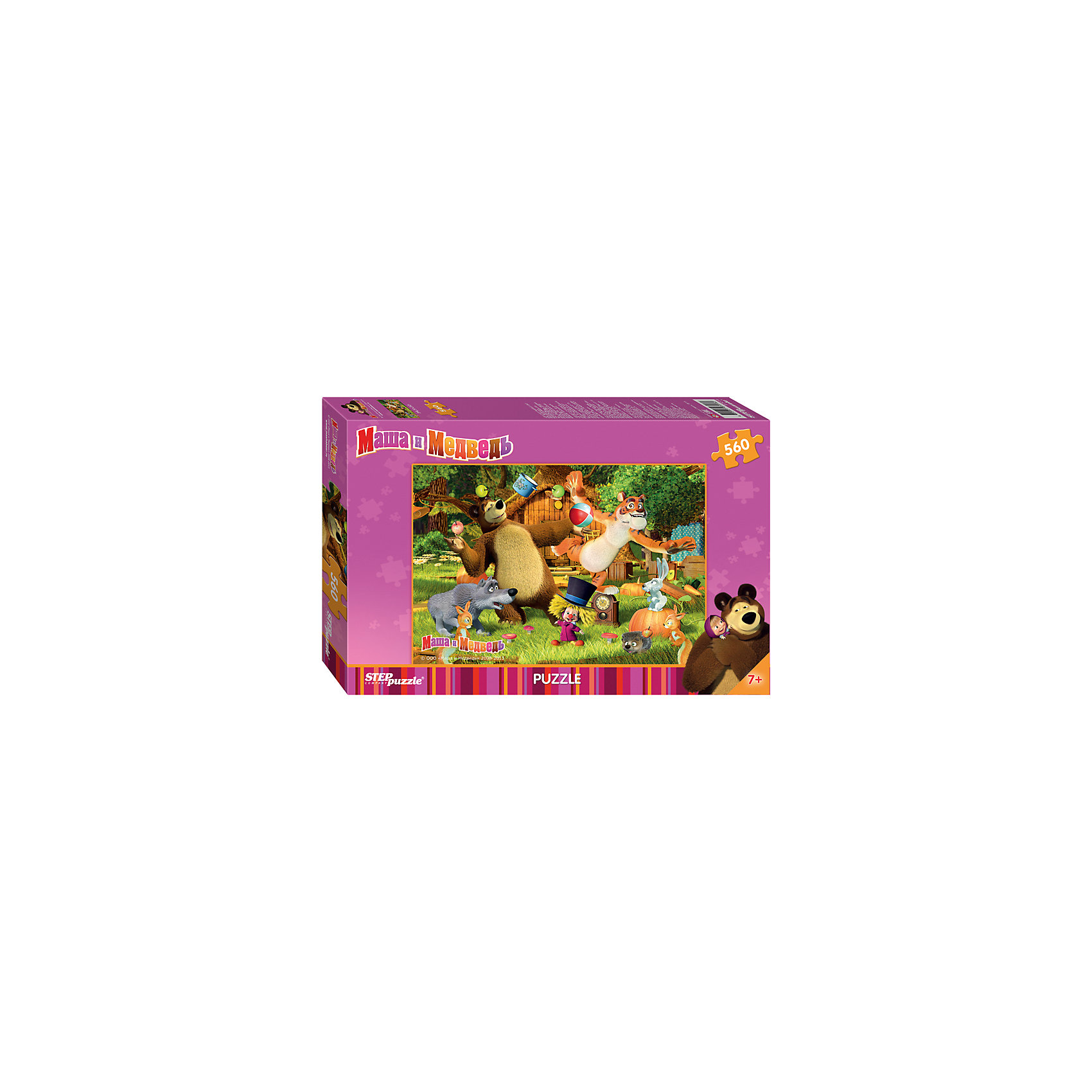 Пазл Маша и Медведь, 560 деталей, Step puzzle Пазл Маша и Медведь, 560 деталей, Step puzzleКлассические пазлы<br>Дети обожают мультсериал Маша и Медведь! Но долго смотреть мультфильмы нельзя, а расставаться с озорницей Машей так не хочется! Подарите малышу чудесный пазл Маша и Медведь и ребенок будет увлеченно подбирать детали, пока не составит яркую и интересную картинку. Собирать картинку, где собраны все главные герои популярного мультсериала будет очень увлекательно. Сборка пазла Маша и Медведь от Степ Пазл подарит Вашему малышу не только несколько вечеров творчества, но и принесет пользу для развития. Собирайте пазл всей семьей, ведь 560-ти деталей хватит на всех. Координация, моторика, внимательность легко тренируются пока ребенок увлеченно подбирает детальки одна к другой. Качественные фрагменты пазла отлично проклеены и идеально подходят один к другому, поэтому сборка пазла обеспечит малышу только положительные эмоции. Вы будете использовать этот пазл не один год, ведь благодаря качественной нарезке детали не расслаиваются даже после многократного использования. Закончив работу Вы получите изображение героев замечательного мультсериала Маша и Медведь!<br><br>Дополнительная информация:<br><br>- Количество деталей: 560;<br>- Особенно понравится поклонникам мультсериала Маша и Медведь;<br>- Отличная проклейка;<br>- Долгий срок службы;<br>- Детали идеально подходят друг другу;<br>- Яркий сюжет;<br>- Материал: картон;<br>- Размер собранной картинки: 34,5 х 50 см.<br><br>Пазл Маша и Медведь, 560 деталей, Степ Пазл можно купить в нашем интернет-магазине.<br><br>Ширина мм: 34<br>Глубина мм: 22<br>Высота мм: 4<br>Вес г: 500<br>Возраст от месяцев: 84<br>Возраст до месяцев: 120<br>Пол: Унисекс<br>Возраст: Детский<br>Количество деталей: 560<br>SKU: 4162750