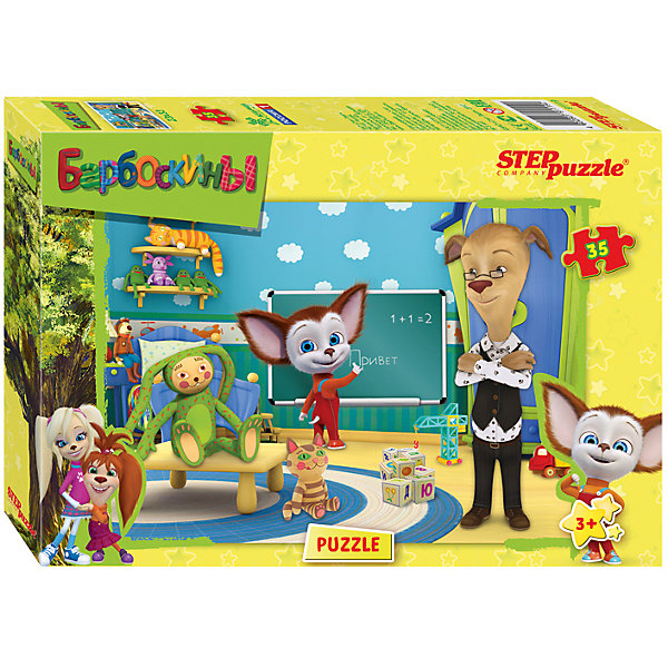 Пазл Барбоскины, 35 деталей, Step Puzzle Пазл Барбоскины, 35 деталей, Step PuzzleПазлы для малышей<br>Пазл Барбоскины, 35 деталей, Step Puzzle (Степ Пазл) – это замечательный красочный пазл с изображением любимых героев.<br>Веселая семья Барбоскиных теперь и на пазлах. Мама и Папа, Лиза и Роза, Дружок, Гена, Малыш и Дедушка Барбоскины приглашают поучаствовать в их веселой и полной приключений жизни. Подарите ребенку чудесный пазл, и он будет увлеченно подбирать детали, пока не составит яркую и интересную картинку, на которой Папа решил попробовать себя в роли учителя и учит Малыша письму и арифметике. Сборка пазла Барбоскины от Step Puzzle (Степ Пазл) подарит Вашему ребенку не только множество увлекательных вечеров, но и принесет пользу для развития. Координация, моторика, внимательность легко тренируются, пока ребенок увлеченно подбирает детали. Качественные фрагменты пазла отлично проклеены и идеально подходят один к другому, поэтому сборка пазла обеспечит малышу только положительные эмоции. Вы будете использовать этот пазл не один год, ведь благодаря качественной нарезке детали не расслаиваются даже после многократного использования.<br><br>Дополнительная информация:<br><br>- Количество деталей: 35<br>- Материал: картон<br>- Размер собранной картинки: 33х23 см.<br>- Отличная проклейка<br>- Долгий срок службы<br>- Детали идеально подходят друг другу<br>- Яркий сюжет<br>- Упаковка: картонная коробка<br>- Размер упаковки: 137x195x38 мм.<br>- Вес: 104 гр.<br><br>Пазл Барбоскины, 35 деталей, Step Puzzle (Степ Пазл) можно купить в нашем интернет-магазине.<br><br>Ширина мм: 20<br>Глубина мм: 14<br>Высота мм: 4<br>Вес г: 146<br>Возраст от месяцев: 36<br>Возраст до месяцев: 72<br>Пол: Унисекс<br>Возраст: Детский<br>Количество деталей: 35<br>SKU: 4162754