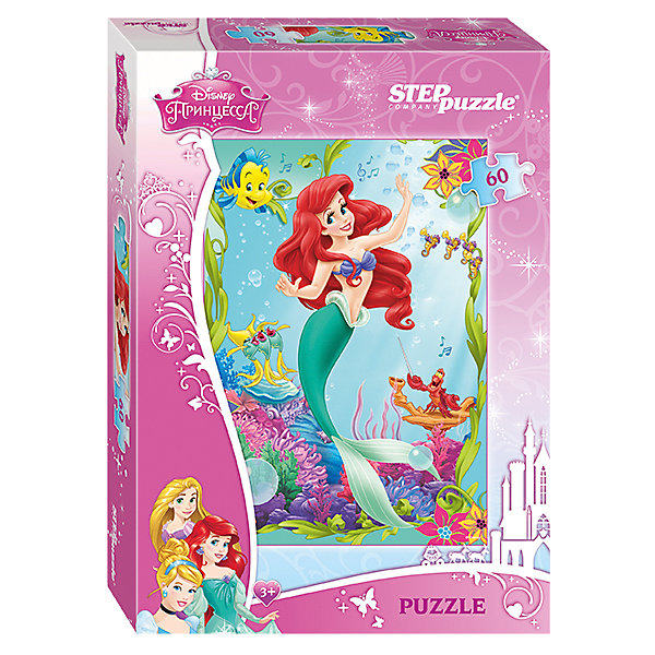 Пазл Русалочка, 60 деталей, Disney Princess, Step Puzzle Пазл Русалочка, 60 деталей, Disney Princess, Step PuzzleПазлы для малышей<br>Пазл Русалочка, 60 деталей, Disney Princess, Step Puzzle (Степ Пазл) – это замечательный красочный пазл с изображением любимых героев.<br>В глубинах океана живет прекрасная русалочка Ариэль. Она дружит с крабом Себастьяном и рыбкой Флаундером, и с нетерпением ждет встречи с принцем Эриком. Подарите ребенку чудесный пазл, и он будет увлеченно подбирать детали, пока не составит яркую и интересную картинку. Подводный мир такой яркий и разнообразный, что собирать его одно удовольствие. Милая Русалочка поразит своими огненно-красными волосами, как на экране, а также красивым нарядом: купальником в виде ракушек и зеленым изящным хвостиком. Прекрасная Ариэль замерла в танцевальном па, рыбки аккомпанируют ей, напевая заводной мотив, а Флаундер и Себастьян танцуют вместе с ней. Сборка пазла Русалочка от Step Puzzle (Степ Пазл) подарит Вашему ребенку не только множество увлекательных вечеров, но и принесет пользу для развития. Координация, моторика, внимательность легко тренируются, пока ребенок увлеченно подбирает детали. Качественные фрагменты пазла отлично проклеены и идеально подходят один к другому, поэтому сборка пазла обеспечит малышу только положительные эмоции. Вы будете использовать этот пазл не один год, ведь благодаря качественной нарезке детали не расслаиваются даже после многократного использования.<br><br>Дополнительная информация:<br><br>- Количество деталей: 60<br>- Материал: картон<br>- Размер собранной картинки: 23х33 см.<br>- Отличная проклейка<br>- Долгий срок службы<br>- Детали идеально подходят друг другу<br>- Яркий сюжет<br>- Упаковка: картонная коробка<br>- Размер упаковки: 137x195x36 мм.<br>- Вес: 110 гр.<br><br>Пазл Русалочка, 60 деталей, Disney Princess, Step Puzzle (Степ Пазл) можно купить в нашем интернет-магазине.<br><br>Ширина мм: 20<br>Глубина мм: 14<br>Высота мм: 4<br>Вес г: 118<br>Возраст от месяцев: 36<br>Возраст до месяцев: 72<br>Пол: Женский<br>Возраст: Детский<br>Количество деталей: 60<br>SKU: 4162758