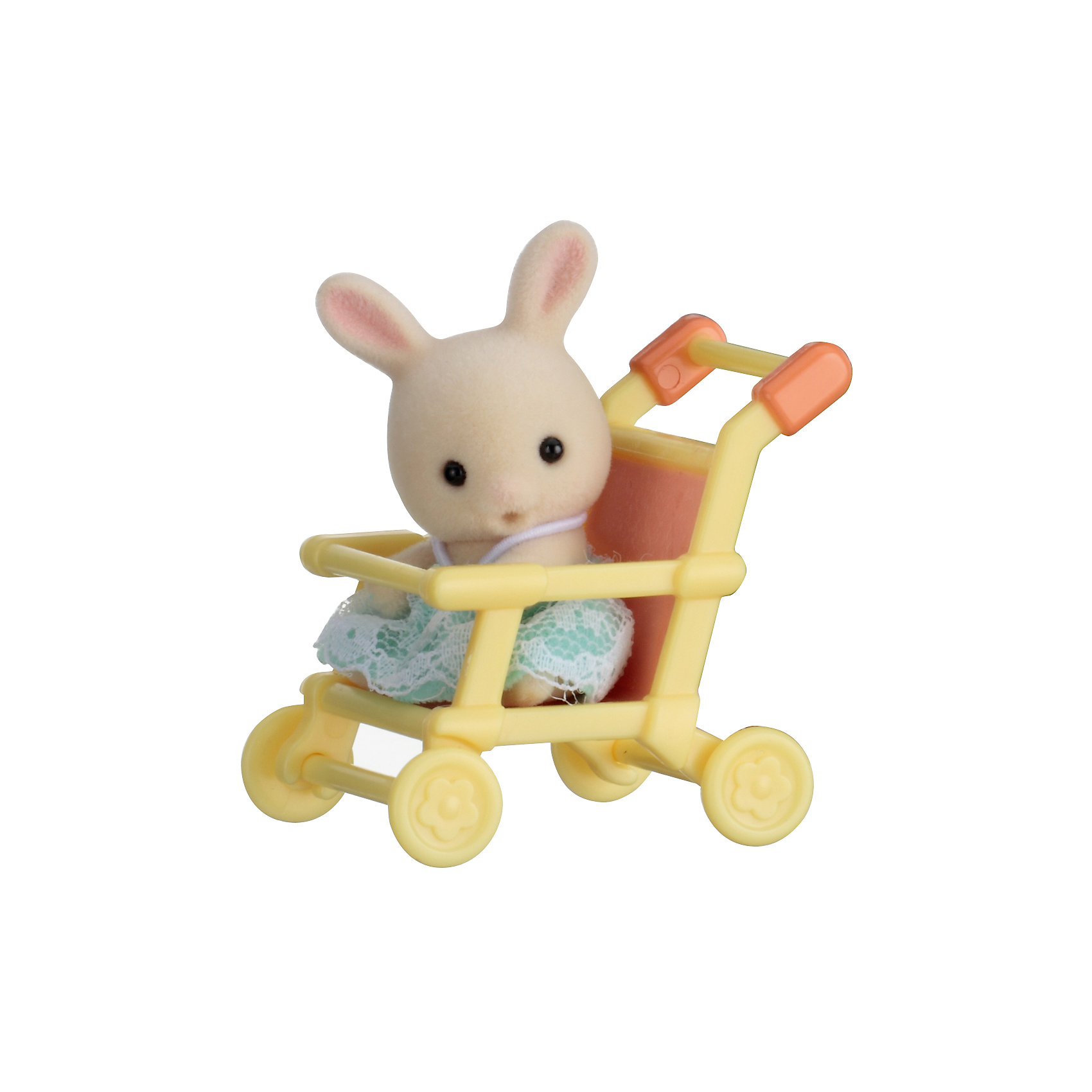 Набор Младенец в пластиковом сундучке (кролик в коляске), Sylvanian Families Набор Младенец в пластиковом сундучке (кролик в коляске), Sylvanian FamiliesSylvanian Families (Сильваниан Фэмилис) - целый мир, в котором живут маленькие милые зверята - кролики, белки, медведи, лисы и многие другие. У каждого из них есть дом. Познакомься с малышом-кроликом, он еще совсем маленький и так нуждается в твоей помощи и заботе, посади его в коляску и скорее отправляйся на прогулку. Игрушка прекрасно подходит для сюжетно-ролевых игр детей, развивает социальные навыки, мелкую моторику и воображение. Все детали набора выполнены их высококачественных, нетоксичных безопасных материалов. <br><br>Дополнительная информация:<br><br>- Комплектация: малыш-кролик, качалка.<br>- Материал: пластик, текстиль, флок.<br>- Голова и лапки поворачиваются.<br><br>Набор Младенец в пластиковом сундучке (кролик в коляске), Sylvanian Families (Сильваниан Фэмилис), можно купить в нашем магазине.<br><br>Ширина мм: 275<br>Глубина мм: 267<br>Высота мм: 512<br>Вес г: 120<br>Возраст от месяцев: 36<br>Возраст до месяцев: 72<br>Пол: Женский<br>Возраст: Детский<br>SKU: 4177965