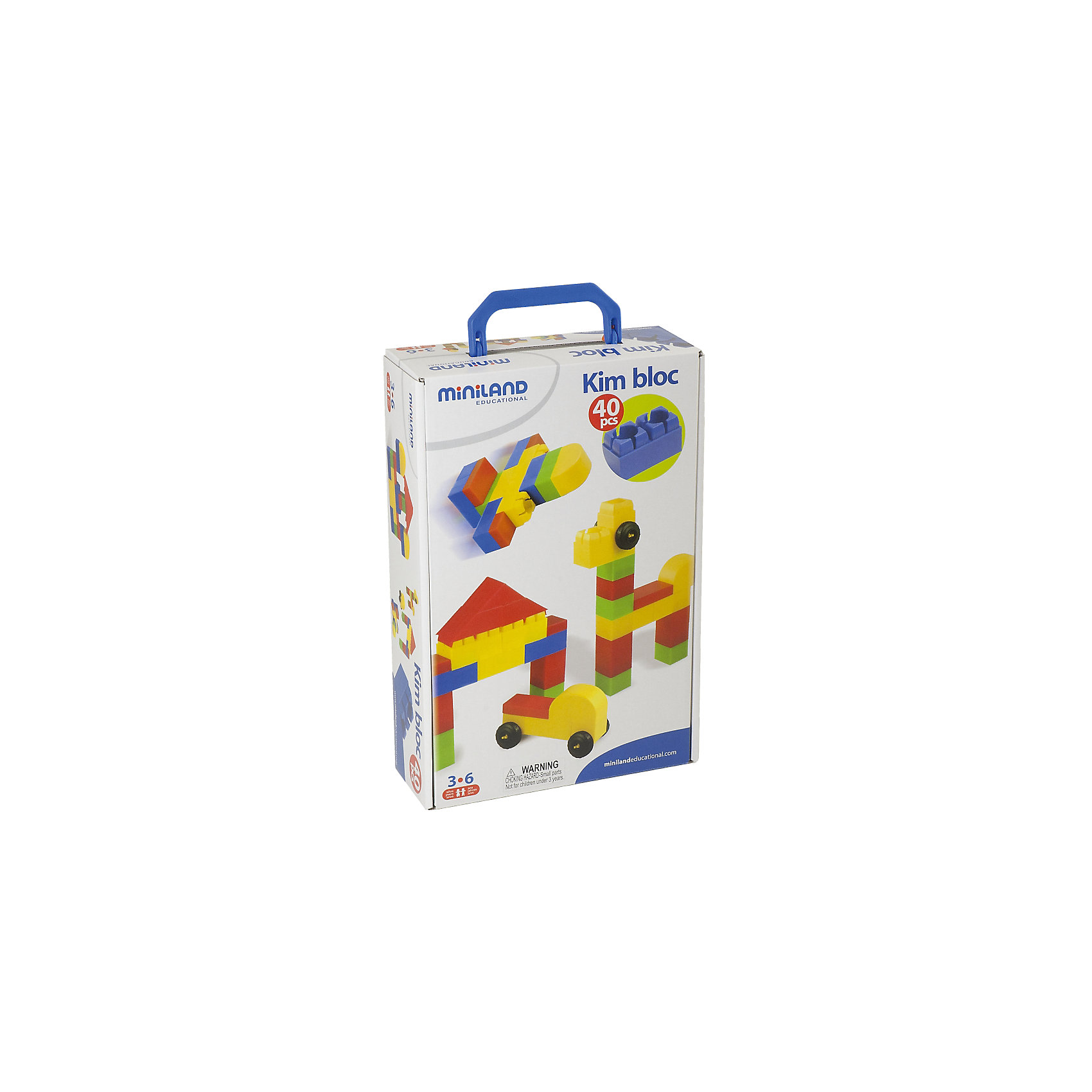 Конструктор Kim Block, 40 деталей, Miniland Конструктор Kim Block, 40 деталей, MinilandКонструктор Kim Block, 40 деталей, Miniland (Миниленд) - это гарантия развлечения и правильного развития Вашего ребенка.<br>Конструктор Kim Block от Miniland (Миниленд) – этот замечательный конструктор с яркими деталями обязательно привлечёт внимание любого ребёнка. Конструктор состоит из цветных блоков для строительства, включая колеса для сборки транспортных средств. Детали конструктора легко соединяются и разбираются, при этом в процессе игр, постройки не разрушаются. Детали конструктора выполнены из прочного, мягкого и гибкого пластика, легко моются. Конструктор способствует развитию моторики рук, пространственного мышления, координации движений, цветовосприятия. Вся продукция Miniland (Миниленд) выполнена из качественных, безопасных материалов, которые проходят строгий контроль соответствия действующим нормам безопасности.<br><br>Дополнительная информация:<br><br>- Количество деталей: 40<br>- Цвета: красный, жёлтый, зеленый, синий<br>- Максимальный размер детали: 7 см.<br>- Материал: пластик<br>- Упаковка: коробка с ручкой<br>- Размер коробки: 22,5 х 34 х 8,4 см.<br>- Вес: 1200 гр.<br><br>Конструктор Kim Block, 40 деталей, Miniland (Миниленд) можно купить в нашем интернет-магазине.<br><br>Ширина мм: 225<br>Глубина мм: 340<br>Высота мм: 84<br>Вес г: 1200<br>Возраст от месяцев: 36<br>Возраст до месяцев: 72<br>Пол: Унисекс<br>Возраст: Детский<br>SKU: 4198169