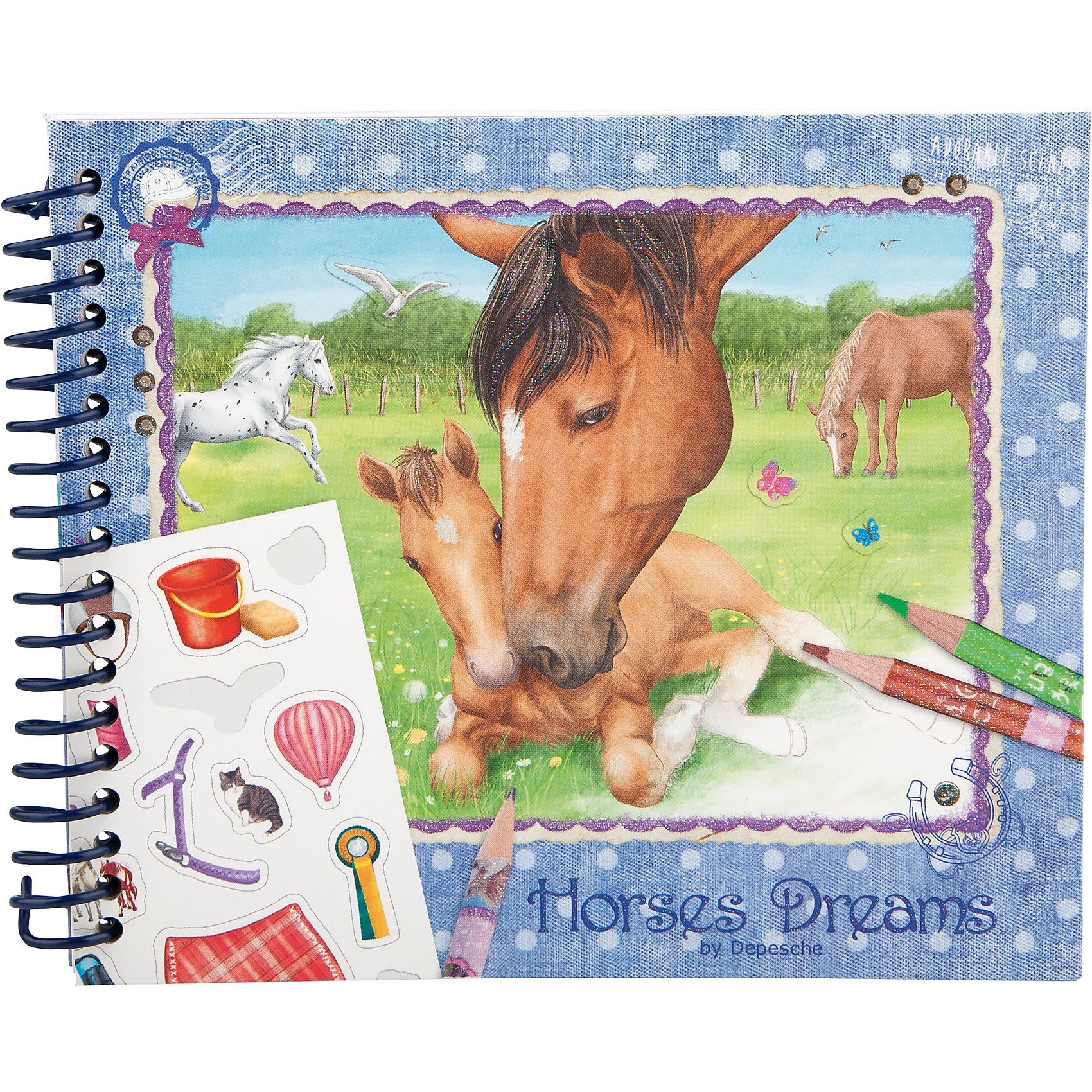 Карманная раскраска Horses Dreams, Creative Studio Карманная раскраска Horses Dreams, Creative StudioРисование<br>Карманная раскраска Horses Dreams, Creative Studio<br><br>Характеристики:<br><br>• В комплекте: раскраска, 1 лист с наклейками <br>• Возраст: от 3 до 6 лет<br>• Количество страниц: 35<br>• Альбомный формат<br>• Крепление: на спирали<br><br>Небольшая карманная раскраска поможет занять ребенка в дороге. В ней 30 листов интересных картинок, которые малыш сможет раскрасить. Также дополнительно идет 5 примеров от профессиональных художников и целый лист с наклейками, которые точно помогут разнообразить работу малыша. <br><br>Карманная раскраска Horses Dreams, Creative Studio можно купить в нашем интернет-магазине.<br><br>Ширина мм: 125<br>Глубина мм: 155<br>Высота мм: 15<br>Вес г: 124<br>Возраст от месяцев: 60<br>Возраст до месяцев: 108<br>Пол: Женский<br>Возраст: Детский<br>SKU: 4200190
