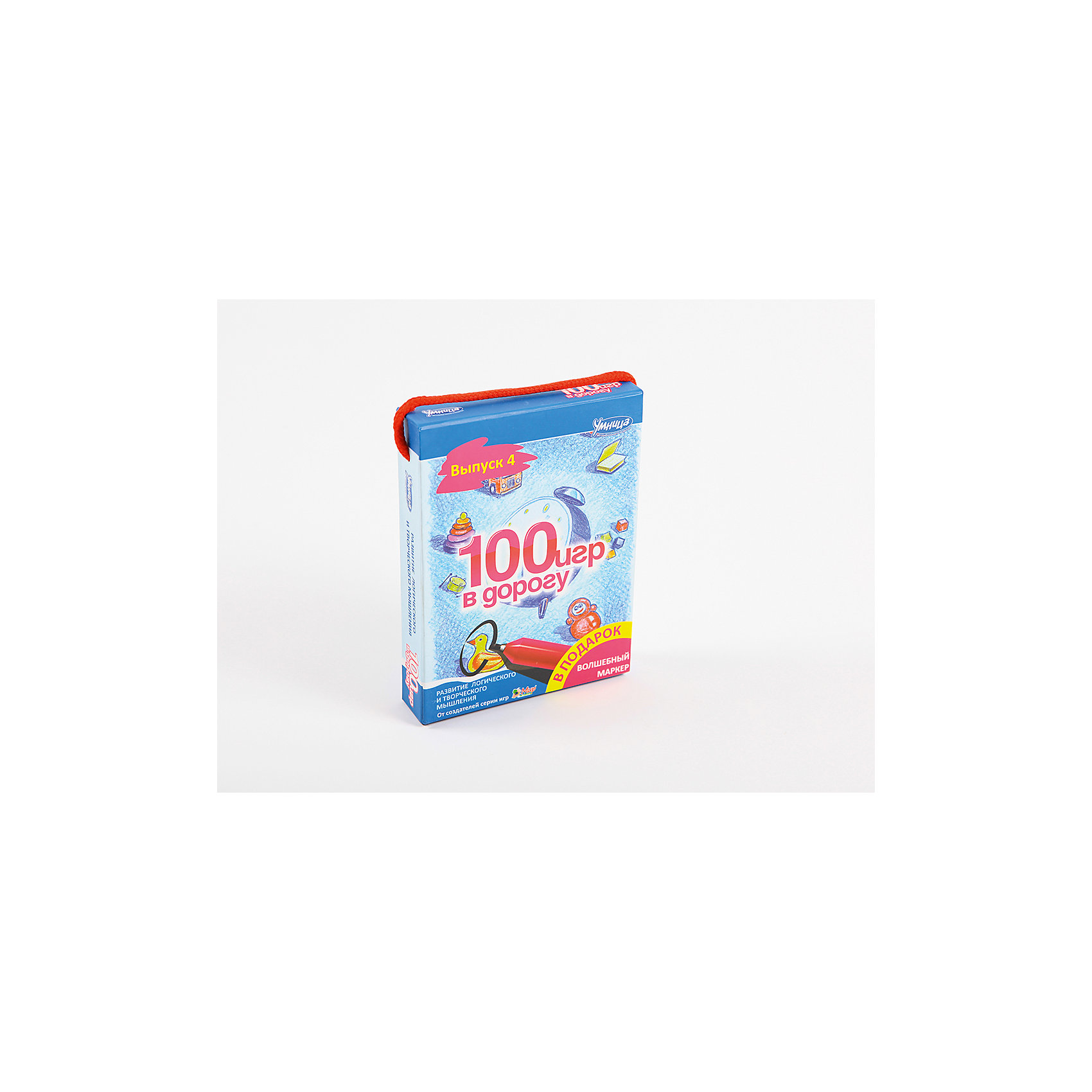 Комплект карточек 100 игр в дорогу Комплект карточек 100 игр в дорогуКомплект карточек 100 игр в дорогу (голубой) - это идеальный комплект для того, чтобы увлечь полезным занятием вашего ребенка.<br>Простой и интересный комплект для развития логического и творческого мышления, изобретательности и воображения ребёнка посредством увлекательных заданий на карточках. В комплекте собраны 100 интересных заданий на сообразительность, от самых простых к более сложным. Важно знать, что не все из этих заданий имеют единственный правильный ответ. Для развития фантазии и смекалки некоторые игры можно решить множеством способов. Все игры-головоломки представлены на двусторонних карточках, которые отличаются качественной ламинацией и скруглёнными краями. Такие карточки долговечны и безопасны для ребёнка, они удобно помещаются в детскую руку и порадуют малыша своими яркими и симпатичными иллюстрациями. Упаковка представляет собой прочную сумочку с верёвочными ручками, она идеальна для любых путешествий и очень нравится малышам. Комплект можно с собой в дорогу, на дачу, пляж, в поликлинику. Комплекты карточек серии 100 игр в дорогу одинаковые по уровню сложности и характеру заданий, однако все игры в них – разные! Вы можете смело заказывать все три комплекта этой серии – будьте уверены, карточки не повторятся, и играть малышу будет ещё интереснее.<br><br>Дополнительная информация:<br><br>- В комплекте: карточки с заданиями 50 шт., маркер<br>- Материал: картон<br>- Размер упаковки: 11,5 х 3 х 15,5 см.<br>- Вес: 330 гр.<br><br>Комплект карточек 100 игр в дорогу (голубой) можно купить в нашем интернет-магазине.<br><br>Ширина мм: 115<br>Глубина мм: 30<br>Высота мм: 155<br>Вес г: 330<br>Возраст от месяцев: 24<br>Возраст до месяцев: 84<br>Пол: Унисекс<br>Возраст: Детский<br>SKU: 4200799