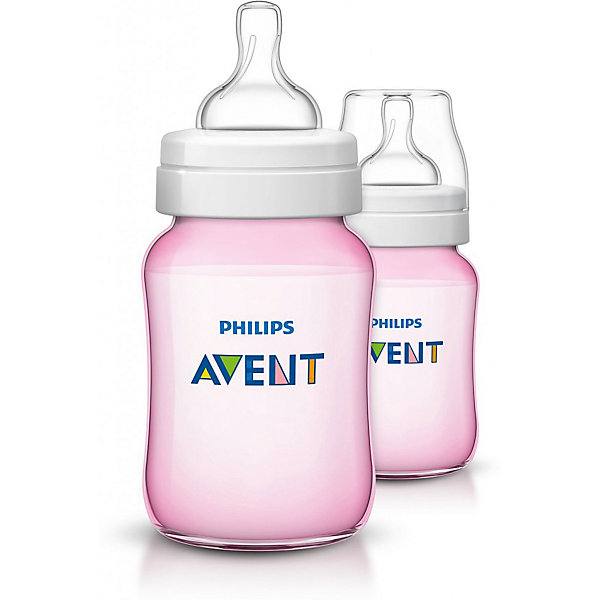 Бутылочка для кормления 260мл., 2шт, Avent, розовый Бутылочка для кормления 260мл., 2шт, Avent, розовый210 - 281 мл.<br>Бутылочка для кормления, Avent, изготовлена из высококачественных экологичных материалов, абсолютно безопасных для детей, не содержит бисфенол-А. Оснащена антиколиковой системой, эффективность которой доказана клиническими испытаниями. Уникальный клапан соски сгибается в соответствии с естественным ритмом кормления малыша. Молоко поступает с той скоростью, которую выбирает малыш, что помогает уменьшить газообразование и количество срыгиваний, а также сократить риск переедания. Во время кормления клапан на соске открывается, пропуская воздух в бутылочку. Максимально комфортное кормление благодаря уникальной форме бутылочки, которую можно держать в любом положении. <br><br>Дополнительная информация:<br><br>- Материал: пластик, силикон.<br>- Не содержит бисфенол-А.<br>- Объем: 260 мл.<br>- Цвет: розовый. <br>- 2 бутылочки в комплекте.<br><br>Бутылочку для кормления 260мл., 2шт, Avent (Авент), розовую, можно купить в нашем магазине.<br><br>Ширина мм: 70<br>Глубина мм: 140<br>Высота мм: 160<br>Вес г: 204<br>Цвет: розовый<br>Возраст от месяцев: 1<br>Возраст до месяцев: 24<br>Пол: Женский<br>Возраст: Детский<br>SKU: 4207809