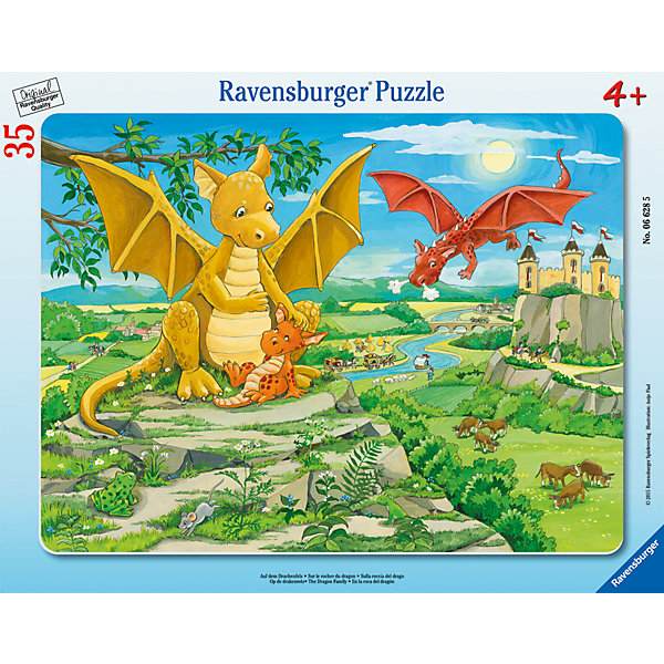 Пазл «Семья драконов», 35 деталей, Ravensburger Пазл «Семья драконов», 35 деталей, RavensburgerПазлы для малышей<br>Семья драконов - это пазл - сказка, который способствует развитию памяти, моторики рук, усидчивости и сообразительности ребёнка. Воссоздавая картинку, малышу будет интересно наблюдать за сказочными драконами, изображенных на ней. Собирать пазл будет легко, ведь все детали изготовлены из прочного материала, который не будет расклеиваться при использовании. Также изделие безопасно для ребёнка, так как изготовлено из экологического сырья. Ваш ребёнок будет рад такому полезному и интересному подарку!<br><br>В товар входит:<br>-35 деталей<br><br>Дополнительная информация<br>-Размер картинки – 26*18 см <br>-Размер упаковки – 27,5*19*3 см<br>-Возраст: от 4 лет<br>-Для мальчиков и девочек<br>-Состав: картон, бумага<br>-Бренд: Ravensburger (Равенсбургер)<br>-Страна обладатель бренда: Германия<br><br>Ширина мм: 376<br>Глубина мм: 291<br>Высота мм: 8<br>Вес г: 315<br>Возраст от месяцев: 48<br>Возраст до месяцев: 72<br>Пол: Мужской<br>Возраст: Детский<br>Количество деталей: 35<br>SKU: 4213518