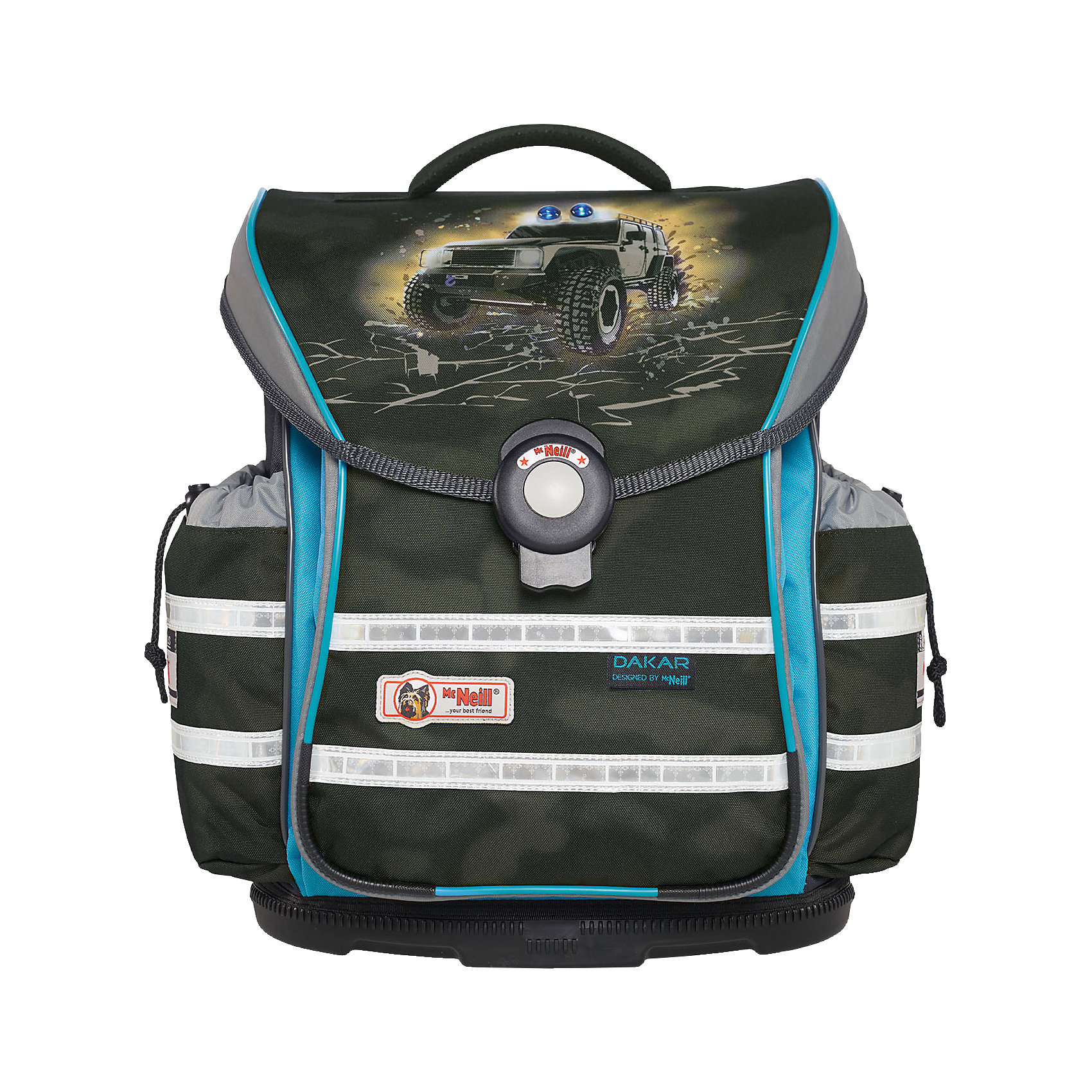 MC Neill Школьный рюкзак ERGO Light PLUS (4 пр.) Дакар MC Neill Школьный рюкзак ERGO Light PLUS (4 пр.) ДакарРанцы<br>Вместимость 20 л, вес ранца 1050 гр, удобный магнитный замок, боковые карманы на кулиске регулируются ограничителями, дно из особо прочного пластика, ортопедическая спина, регулируемые ремни на мягких подушках. В наборе пенал с наполнением, пенал-тубус, сумка для обуви и спорта. 30*41*20 см<br><br>Ширина мм: 428<br>Глубина мм: 370<br>Высота мм: 243<br>Вес г: 1720<br>Возраст от месяцев: 60<br>Возраст до месяцев: 120<br>Пол: Мужской<br>Возраст: Детский<br>SKU: 4231658