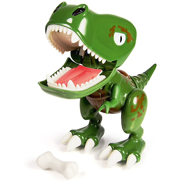 Интерактивный детёныш динозавра Z-Rex, Dino Zoomer, Spin Master Интерактивный детёныш динозавра Z-Rex, Dino Zoomer, Spin MasterИнтерактивные игрушки для малышей<br>Настоящий детеныш динозавра у вас дома! Дети придут в восторг от такой замечательной игрушки! Глаза динозавра меняют цвет в зависимости от настроения и режима игры. Малыш выглядит и ведет себя как настоящий динозавр, он чавкает, рычит, сопит, смеётся. Потяни его за хвост, и он разозлится. Поиграй с Дино - в комплекте идёт специальный аксессуар. Бросай его в рот Дино. Если попадешь, он закроет рот, если промахнешься, Дино будет над тобой смеяться. Не дай ему откусить твой палец – игра на скорость реакции: успей вынуть палец изо рта Дино, пока он тебя не укусил. Дино еще маленький и не научился ходить: передвигай его рукой сам. Но зато малыш - динозавр уже умеет защищать себя и своего хозяина: он будет рычать, если что-то будет приближаться близко к нему. <br><br>Дополнительная информация:<br><br>- Материал: пластик. <br>- Элемент питания: 3 ААА батарейки (не входят в комплект)<br>- Световые и звуковые эффекты.<br>- Встроенный ИК датчик.<br>- Цвет глаз изменяется.<br>- Косточка в комплекте.<br><br>Интерактивного детёныша динозавра Dino Zoomer, Spin Master (Спин Мастер), можно купить в нашем магазине.<br><br>Ширина мм: 139<br>Глубина мм: 182<br>Высота мм: 261<br>Вес г: 489<br>Возраст от месяцев: 36<br>Возраст до месяцев: 108<br>Пол: Унисекс<br>Возраст: Детский<br>SKU: 4241258