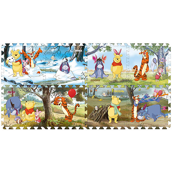 Коврик-пазл Disney винни 8 сегментов, каждый 31.5*31.5см. Коврик-пазл Disney винни 8 сегментов, каждый 31.5*31.5см.Игрушки<br>Коврик-пазл с изображением любимого героя - это не только практичная вещь, но и занимательная игрушка. Предложите малышу самому собрать свой коврик, а потом поиграйте на нем вместе с крохой. Безопасный и комфортный игровой коврик из пористого прорезиненного материала можно использовать как дома, так и на природе. Он легко разбирается и занимает мало места при хранении, развивает пространственное мышление, геометрические ассоциации и просто радует глаз! <br><br>Дополнительная информация:<br><br>- Материал: вспененный полимер. <br>- Состоит из 8 сегментов.<br>- Размер одного сегмента: 30х30 см. <br>- Сегменты можно собирать в любом порядке. <br><br>Коврик-пазл, 8 сегментов, Винни Пух, Играем вместе, можно купить в нашем магазине.<br><br>Ширина мм: 320<br>Глубина мм: 80<br>Высота мм: 320<br>Вес г: 550<br>Возраст от месяцев: 12<br>Возраст до месяцев: 60<br>Пол: Унисекс<br>Возраст: Детский<br>SKU: 4244432