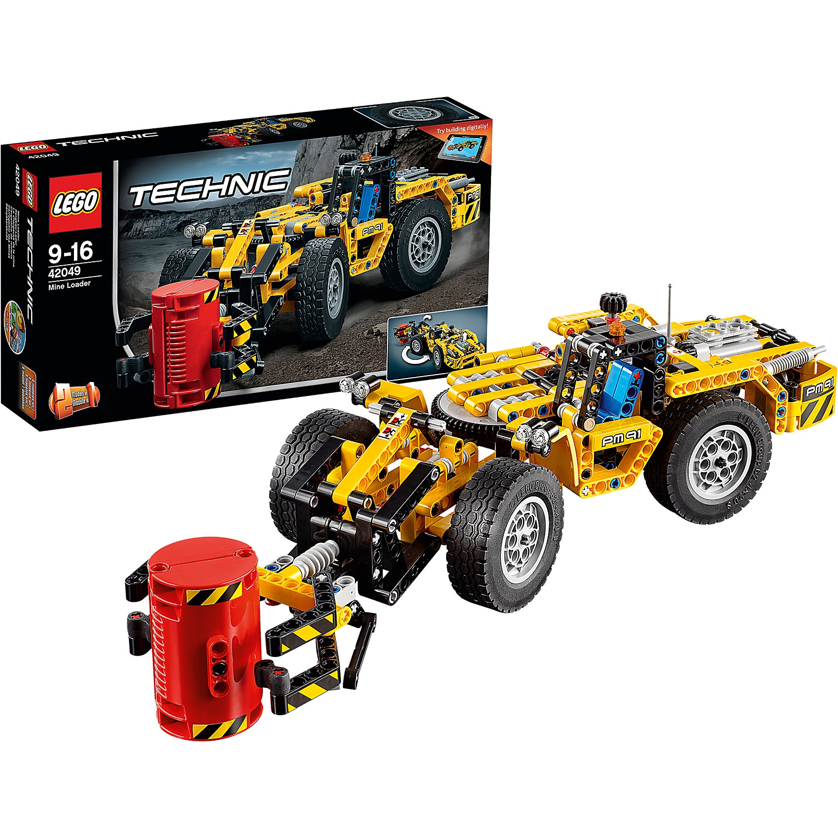 LEGO Technic 42049: Карьерный погрузчик LEGO Technic 42049: Карьерный погрузчикПластмассовые конструкторы<br>Отправляйся под землю на этом прочном автомобиле, имеющем классическую желто-черную цветовую схему, детализированный двигатель с движущимися поршнями и вращающимся вентилятором и массивные колеса с огромными шинами. Управляй погрузчиком, чтобы переместить машину в нужное место, а затем активируй универсальное захватное устройство, чтобы поднять и загрузить тяжелый груз. Когда все тяжелые грузы будут перемещены, переделай модель в удивительную карьерную машину! Доступно интерактивное интернет-приложение с цифровыми 3D-инструкциями по сборке LEGO для обеих моделей.<br><br>LEGO Technic (Лего Техник) - серия конструкторов, позволяющая собрать функциональные, подробные, прекрасно детализированные, имеющие множество подвижных узлов, транспортные средства. В этой серии найдется техника на любой вкус: тракторы и экскаваторы, внедорожники и квадроциклы, самосвалы и гоночные автомобили. Даже самые простые из конструкторов lego technic дают вашему ребенку представление о том, как устроены машины, помогают развить моторику, мышление и умение работать по инструкции. <br><br>Дополнительная информация:<br><br>- Конструкторы ЛЕГО развивают усидчивость, внимание, фантазию и мелкую моторику. <br>- Комплектация: погрузчик.<br>- Количество деталей: 476.<br>- Серия LEGO Technic (Лего Техник).<br>- Материал: пластик.<br>- Размер упаковки: 35х7х19 см.<br>- Вес: 0.76 кг.<br><br>LEGO Technic 42049: Карьерный погрузчик можно купить в нашем магазине.<br><br>Ширина мм: 356<br>Глубина мм: 192<br>Высота мм: 76<br>Вес г: 787<br>Возраст от месяцев: 108<br>Возраст до месяцев: 192<br>Пол: Мужской<br>Возраст: Детский<br>SKU: 4259077
