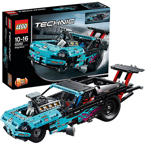 LEGO Technic 42050: Драгстер LEGO Technic 42050: ДрагстерПластмассовые конструкторы<br>Запускай эту аутентичную копию драгстера, имеющую мощный внешний вид и множество реалистичных деталей, в том числе массивный двигатель V8 с движущимися поршнями, работающий руль, огромные задние шины, большую выхлопную трубу и крупный задний спойлер. Подними кузов, чтобы рассмотреть ходовую часть, выхлопные трубы и рабочую коробку передач. Эту модель можно модернизировать с помощью комплекта Power Functions, и у неё есть функция поднятия на задние колёса. Модель можно перестроить в драгстер с наддувом!<br><br>LEGO Technic (Лего Техник) - серия конструкторов, позволяющая собрать функциональные, подробные, прекрасно детализированные, имеющие множество подвижных узлов, транспортные средства. В этой серии найдется техника на любой вкус: тракторы и экскаваторы, внедорожники и квадроциклы, самосвалы и гоночные автомобили. Даже самые простые из конструкторов lego technic дают вашему ребенку представление о том, как устроены машины, помогают развить моторику, мышление и умение работать по инструкции. <br><br>Дополнительная информация:<br><br>- Конструкторы ЛЕГО развивают усидчивость, внимание, фантазию и мелкую моторику. <br>- Комплектация: драгстер.<br>- Количество деталей: 647.<br>- Серия LEGO Technic (Лего Техник).<br>- Материал: пластик.<br>- Размер упаковки: 38х9,4х26 см.<br>- Вес: 1.02 кг.<br><br>LEGO Technic 42050: Драгстер можно купить в нашем магазине.<br><br>Ширина мм: 386<br>Глубина мм: 264<br>Высота мм: 99<br>Вес г: 1085<br>Возраст от месяцев: 120<br>Возраст до месяцев: 192<br>Пол: Мужской<br>Возраст: Детский<br>SKU: 4259078