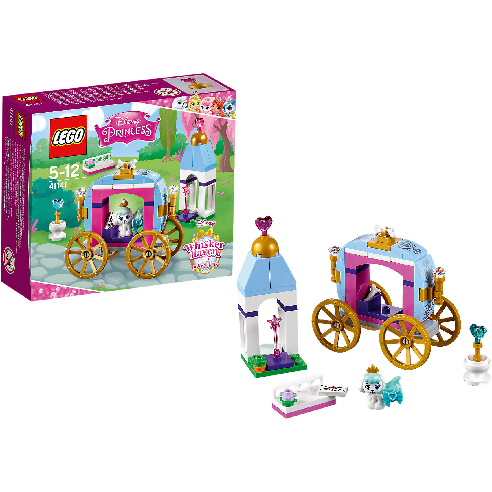 LEGO Disney Princesses 41141: Королевские питомцы: Тыковка LEGO Disney Princesses 41141: Королевские питомцы: ТыковкаLEGO Принцессы Дисней 41141: Королевские питомцы: Тыковка непременно понравится всем юным поклонницам диснеевских волшебных сказок. Из деталей набора можно собрать роскошную розово-голубую карету и башню замка и отправить милую собачку Тыковку на бал. Тыковка - любимый питомец Золушка, как и ее хозяйка, очаровательная собачка мечтает проехаться в волшебной карете и, конечно же, потанцевать на королевском балу. Все детали выполнены из высококачественного пластика и прекрасно дополнят любой набор аналогичной серии. <br><br>Серия конструкторов Lego Disney Princess создана специально для девочек и посвящена принцессам из мультфильмов Диснея. Наборы состоят из деталей необычных ярких расцветок, красивых миникуколок и множества сказочных аксессуаров.<br><br>Дополнительная информация:<br><br>- Игра с конструктором LEGO (ЛЕГО) развивает мелкую моторику ребенка, фантазию и воображение, учит его усидчивости и внимательности.<br>- Количество деталей: 79.<br>- Количество минифигур: 1 (щенок Тыковка).<br>- Серия: LEGO Disney Princess (ЛЕГО Принцессы Дисней).<br>- Материал: пластик.<br>- Размер упаковки: 14 х 5 х 12 см.<br>- Вес: 0,12 кг.<br><br>LEGO Принцессы Дисней 41141: Королевские питомцы: Тыковка можно купить в нашем интернет-магазине.<br><br>Ширина мм: 141<br>Глубина мм: 123<br>Высота мм: 49<br>Вес г: 105<br>Возраст от месяцев: 60<br>Возраст до месяцев: 144<br>Пол: Женский<br>Возраст: Детский<br>SKU: 4259089