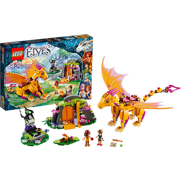 LEGO Elves 41175: Лавовая пещера дракона огня LEGO Elves 41175: Лавовая пещера дракона огняПластмассовые конструкторы<br>Конструктор LEGO Elves (ЛЕГО Эльфы) 41175: Лавовая пещера дракона огня поможет Вашей девочке перенестись в волшебный мир эльфов, познакомиться с его обитателями и пережить вместе с ними веселые приключения. Эмили Джонс и эльф огня Азари пролетали верхом на Драконе Огня, когда обнаружили Лавовую пещеру. С помощью своих магических огненных способностей Азари открывает вход в пещеру. Теперь друзьям предстоит исследовать ее, чтобы найти секретную карту. Переночуй в пещере, уютно устроившись на кровати из мха, а утром вместе с Эмили и Азари забирайся на спину Зоньи, чтобы совершить невероятный полёт! Сборная фигурка дракона выполнена с высокой степенью детализации, яркие жёлтые и оранжевые детали и фиолетовым чешуя придают ему впечатляющий внешний вид.<br><br>Конструкторы серии LEGO Elves объединены общим сюжетом о приключениях девочки Эмили Джонс, попавшей в удивительный мир эльфов. Чтобы вернуться обратно домой ей нужно отыскать четыре волшебных ключа. Найти их ей помогут ее новые друзья - эльфы Азари (эльф огня), Наида (эльф воды), Эйра (эльф ветра) и Фарран (эльф Земли). Необычные яркие цвета, уникальные детали и минифигурки и красивые сказочные сюжеты делают эти конструкторы прекрасным подарком для всех девочек от 6 до 12 лет.<br><br>Дополнительная информация:<br><br>- Игра с конструктором LEGO (ЛЕГО) развивает мелкую моторику ребенка, фантазию и воображение, учит его усидчивости и внимательности.<br>- Количество деталей: 441.<br>- Количество минифигур: 2 (эльф Азари и Эмили Джонс).<br>- Серия: LEGO Elves (ЛЕГО Эльфы).<br>- Материал: пластик.<br>- Размер упаковки: 38 х 5 х 26 см.<br>- Вес: 0,59 кг.<br><br>Конструктор LEGO Elves (ЛЕГО Эльфы) 41175: Лавовая пещера дракона огня можно купить в нашем интернет-магазине.<br><br>Ширина мм: 377<br>Глубина мм: 264<br>Высота мм: 60<br>Вес г: 590<br>Возраст от месяцев: 96<br>Возраст до месяцев: 144<br>Пол: Женский<br>Возраст: Детский<br>SKU: 4259136
