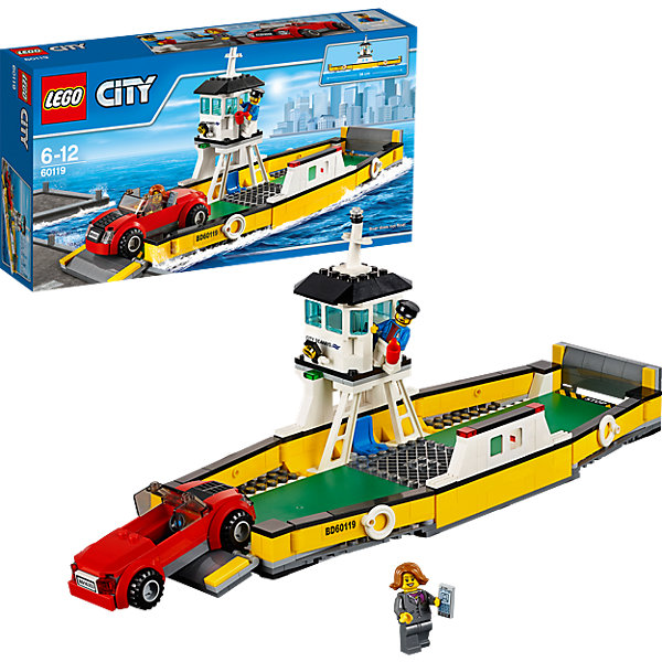 LEGO City 60119: Паром LEGO City 60119: ПаромПластмассовые конструкторы<br>LEGO City (ЛЕГО Сити) 60119: Паром станет прекрасным подарком для юных любителей конструирования. Чего только нет в Лего-Сити для удобства его жителей. Например, если Вам надо переправиться через широкую реку, пересекающую город, к Вашим услугам большой удобный паром, который быстро доставит пассажиров и их автомобили до места назначения. Корпус судна выполнен из желтых и черных деталей. Передний и задний борта трансформируются в удобные пандусы для въезда и выезда автомобилей. Два длинных симметричных борта оснащены спасательными кругами. Просторная палуба вмещает сразу несколько транспортных средств и пассажиров. В центре парома располагается смотровая вышка паромщика, который следит за ходом погрузочных работ. Здесь находятся удобное кресло, рычаги управления, прожектор и навигационные огни. В комплект также входят различные игровые аксессуары и две минифигурки - паромщик и хозяйка легкового автомобиля. <br><br>Серия конструкторов LEGO City позволяет почувствовать себя инженером и архитектором, строителем или мэром города. Вы можете создавать свой город мечты, развивать городскую инфраструктуру, строить дороги и здания, управлять городским хозяйством и следить за порядком.<br>В игровых наборах с разнообразными сюжетами много интересных персонажей, оригинальных объектов и городской техники. Это уникальная возможность для ребенка развивать фантазию и логическое мышление, узнавать и осваивать разные профессии.<br><br>Дополнительная информация:<br><br>- Игра с конструктором LEGO (ЛЕГО) развивает мелкую моторику ребенка, фантазию и воображение, учит его усидчивости и внимательности.<br>- Количество деталей: 301.<br>- Количество минифигур: 2.<br>- Серия: LEGO City (ЛЕГО Сити).<br>- Материал: пластик.<br>- Размер собранного парома: 16 х 34 х 13 см.<br>- Размер упаковки: 35 х 7 х 19 см.<br>- Вес: 0,66 кг.<br><br>LEGO City (ЛЕГО Сити) 60119: Паром можно купить в нашем интернет-магазине.<br><br>Ширина мм: 356<br>Глубина мм: 189<br>Высота мм: 74<br>Вес г: 660<br>Возраст от месяцев: 72<br>Возраст до месяцев: 144<br>Пол: Мужской<br>Возраст: Детский<br>SKU: 4259143