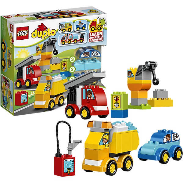 LEGO DUPLO 10816: Мои первые машинки LEGO DUPLO 10816: Мои первые машинкиПластмассовые конструкторы<br>LEGO DUPLO (ЛЕГО Дупло) 10816: Мои первые машинки идеально подойдет для самых маленьких автолюбителей. С помощью красочных блоков, разнообразных деталей и колесной базы можно создавать машинки всех форм и размеров, какие только подскажет фантазия. Постройте яркую пожарную машину или мощный подъемный кран, полицейский автомобиль или грузовик - набор предлагает бесконечные варианты для творчества и создания историй. Декорированные кубики помогут придумывать новые идеи. Все детали разработаны специально для маленьких детских ручек. Набор предоставляет большие возможности для веселых ролевых игр и развития фантазии.<br><br>ЛЕГО Дупло - серия конструкторов для малышей, которую отличают крупные яркие детали со скругленными углами и многообразие игровых сюжетов, это и животные, и растения, и машинки, и сказочные персонажи. <br><br>Дополнительная информация:<br><br>- Игра с конструктором LEGO (ЛЕГО) развивает мелкую моторику ребенка, фантазию и воображение, учит его усидчивости и внимательности.<br>- Количество деталей: 36.<br>- Количество минифигур: 0.<br>- Серия: LEGO DUPLO (ЛЕГО Дупло). <br>- Материал: пластик.<br>- Размер упаковки: 28 х 9,5 х 26 см.<br>- Вес: 0,644 кг.<br><br>Конструктор LEGO DUPLO (ЛЕГО Дупло) 10816: Мои первые машинки можно купить в нашем интернет-магазине.<br><br>Ширина мм: 286<br>Глубина мм: 261<br>Высота мм: 99<br>Вес г: 660<br>Возраст от месяцев: 18<br>Возраст до месяцев: 60<br>Пол: Мужской<br>Возраст: Детский<br>SKU: 4259149