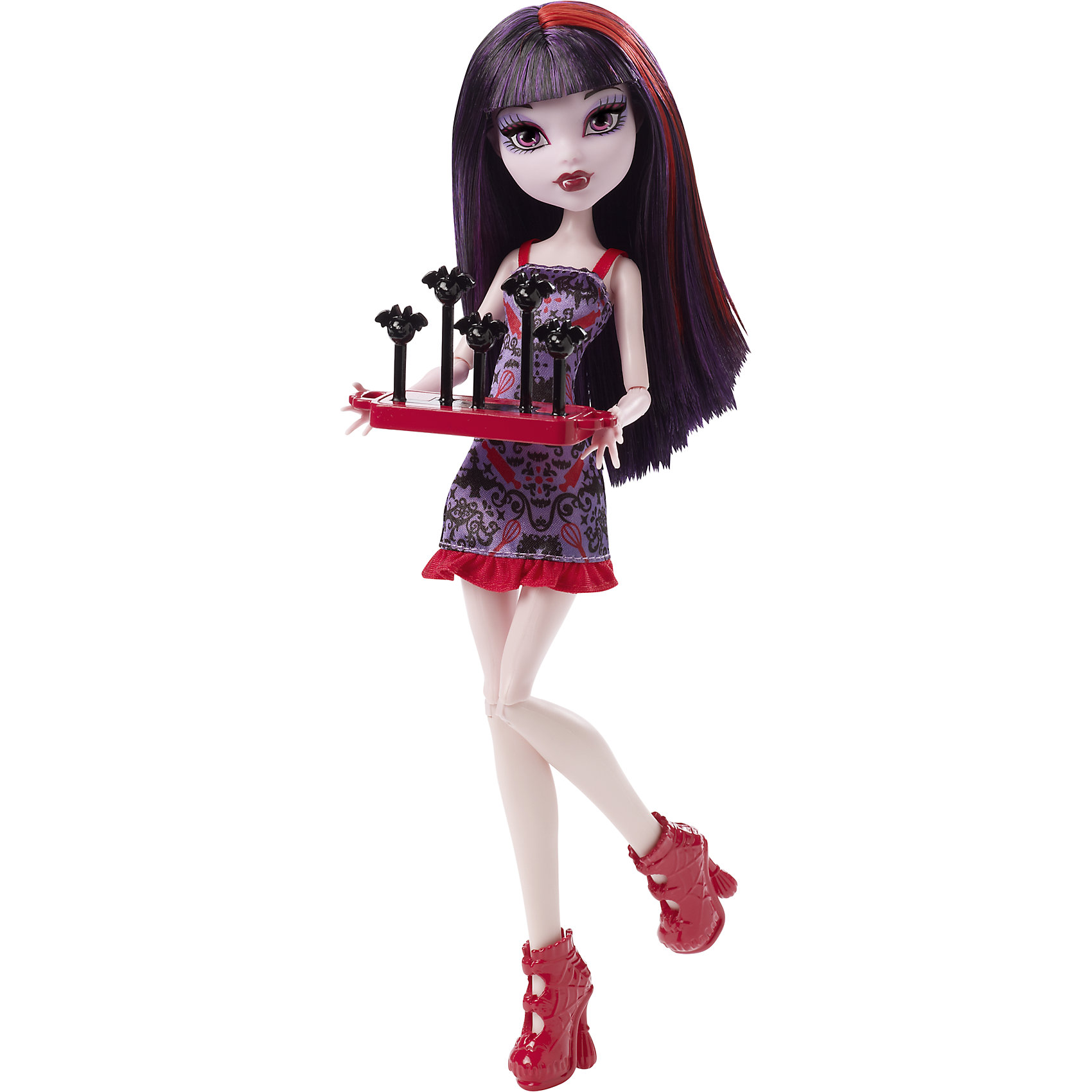 Кукла Элиссабэт Школьная ярмарка, Monster High Кукла Элиссабэт Школьная ярмарка, Monster HighУзнав, что школьный бал могут отменить, ученики Monster High (Монстер хай) отправились собирать средства для его проведения - ведь шоу должно продолжаться! Красавица-Элиссабэт продает милые леденцы в виде летучих мышек. Куколка одета в очаровательное обтягивающее платья с кокетливой оборкой, на ногах - высокие розовые ботильоны в тон яркой пряди в волосах. Девочки смогут разыграть любимые сцены из веб-сериала или придумать свои новые истории. Собери всех кукол серии и устрой веселую ярмарку! <br><br>Дополнительная информация:<br><br>- Высота куклы: 27 см.<br>- Голова, ноги, руки подвижные (шарнирные).<br>- Комплектация: кукла, одежда, тематический аксессуар. <br>- Материал: пластик, текстиль.<br><br>Куклу Элиссабэт Школьная ярмарка, Monster High (Школа монстров), можно купить в нашем магазине.<br><br>Ширина мм: 325<br>Глубина мм: 125<br>Высота мм: 65<br>Вес г: 290<br>Возраст от месяцев: 72<br>Возраст до месяцев: 144<br>Пол: Женский<br>Возраст: Детский<br>SKU: 4284597