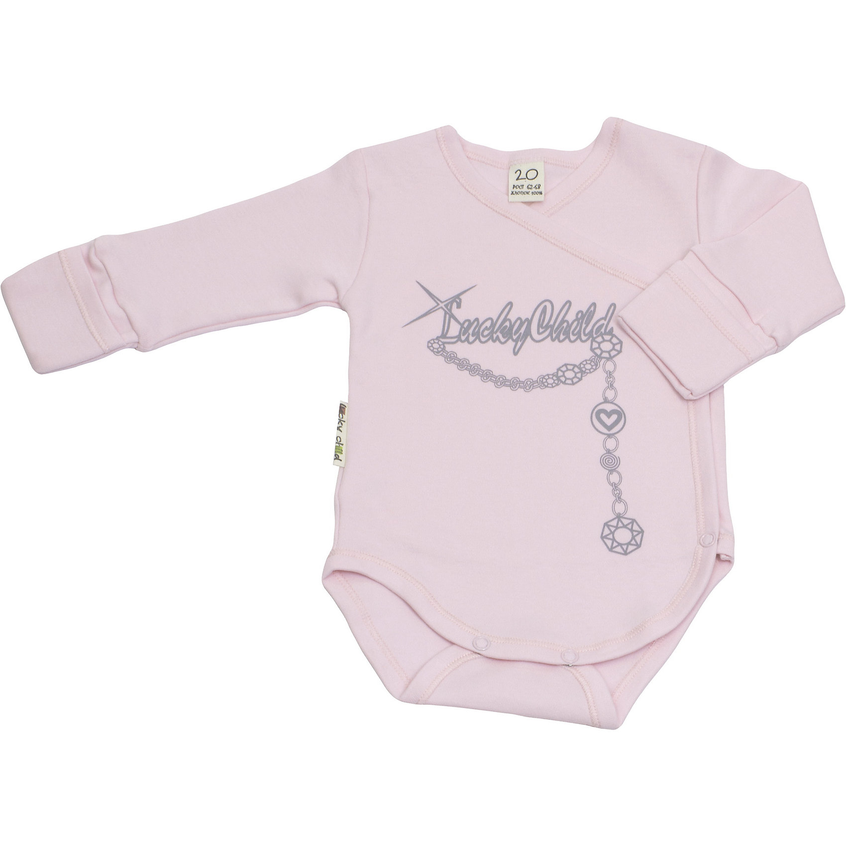 Боди Lucky Child Боди Lucky ChildБоди<br>Боди Lucky Child<br>Необычайно красивое боди для девочки Леди Lucky Child смотрится оригинально за счет дизайнерского принта. Идеальный вариант и для комбинезона, и для штанишек. А с пышной юбкой и вовсе будет смотреться как бальное платье! Ваша малышка достойна лучшей одежды - и она перед вами!<br>Состав : 100% хлопок<br><br>Ширина мм: 157<br>Глубина мм: 13<br>Высота мм: 119<br>Вес г: 200<br>Цвет: розовый<br>Возраст от месяцев: 3<br>Возраст до месяцев: 6<br>Пол: Унисекс<br>Возраст: Детский<br>Размер: 68/74,56/62,74/80,80/86,62/68<br>SKU: 4284854
