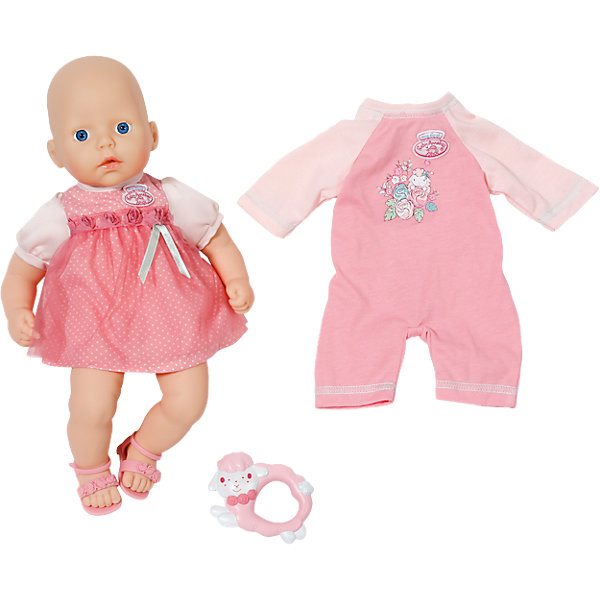 Кукла с дополнительным набором одежды, 36 см, my first Baby Annabell Кукла с дополнительным набором одежды, 36 см, my first Baby AnnabellКуклы<br>Девочки придут в восторг от такой очаровательной куколки! Приветливое личико куклы и большие голубые глаза создают впечатление, что новорождённая малышка настоящая! Ручки и ножки пупса сделаны из мягкого, качественного пластика, повторяющего текстуру нежной кожи малыша. Малышка Анабель одета в милое розовое платьице, украшенное бантом, на ножках - розовые сандалии. <br><br>Дополнительная информация:<br><br>- Материал: пластик.<br>- Высота куклы: 36 см<br>- Кукла с мягконабивным телом.<br>- Комплектация: кукла в одежде, погремушка, дополнительный набор одежды ( розовый комбинезон)<br><br>Куклу с дополнительным набором одежды, 36 см, my first Baby Annabell (Беби Анабель), можно купить в нашем магазине.<br><br>Ширина мм: 363<br>Глубина мм: 284<br>Высота мм: 144<br>Вес г: 750<br>Возраст от месяцев: 12<br>Возраст до месяцев: 36<br>Пол: Женский<br>Возраст: Детский<br>SKU: 4319340