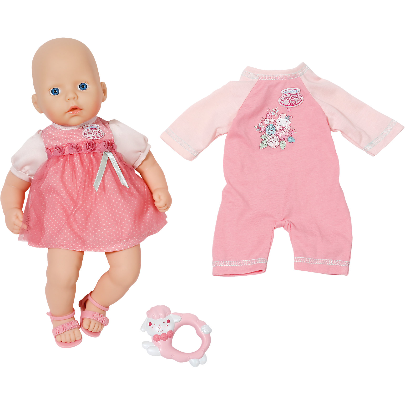 Кукла с дополнительным набором одежды, 36 см, my first Baby Annabell Кукла с дополнительным набором одежды, 36 см, my first Baby AnnabellБренды кукол<br>Девочки придут в восторг от такой очаровательной куколки! Приветливое личико куклы и большие голубые глаза создают впечатление, что новорождённая малышка настоящая! Ручки и ножки пупса сделаны из мягкого, качественного пластика, повторяющего текстуру нежной кожи малыша. Малышка Анабель одета в милое розовое платьице, украшенное бантом, на ножках - розовые сандалии. <br><br>Дополнительная информация:<br><br>- Материал: пластик.<br>- Высота куклы: 36 см<br>- Кукла с мягконабивным телом.<br>- Комплектация: кукла в одежде, погремушка, дополнительный набор одежды ( розовый комбинезон)<br><br>Куклу с дополнительным набором одежды, 36 см, my first Baby Annabell (Беби Анабель), можно купить в нашем магазине.<br><br>Ширина мм: 291<br>Глубина мм: 149<br>Высота мм: 365<br>Вес г: 785<br>Возраст от месяцев: 12<br>Возраст до месяцев: 36<br>Пол: Женский<br>Возраст: Детский<br>SKU: 4319340