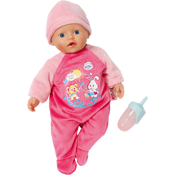 Кукла быстросохнущая, 32 см, my little BABY born Кукла быстросохнущая, 32 см, my little BABY bornБренды кукол<br>Очаровательный пупс станет прекрасным подарком для любой девочки. Эта куколка отличается от классических интерактивных кукол Бэби Борн – тельце пупса мягконабивное, из твердых материалов изготовлены только голова и конечности. Наполнитель мягкой части игрушки состоит из микрогранул, благодаря этому, куклу можно купать в воде – набивка очень быстро высыхает и с куклой снова можно играть. Очаровательны малыш с большими голубыми глазами, пухлыми губками и щечками так похож на настоящего младенца! Одет кроха в розовый бархатный комбинезончик и мягкую шапочку. <br><br>Дополнительная информация:<br><br>- Материал: пластик, текстиль, микрогранулы. <br>- Размер: 32 см.<br>- Тело мягконабивное, быстросохнущее.<br>- Можно купать.<br>- Комплектация: кукла в одежде, бутылочка. <br>- Поить куклу можно только из бутылочки. <br><br>Куклу быстросохнущую, 32 см, my little BABY born (Беби борн) можно купить в нашем магазине.<br><br>Ширина мм: 260<br>Глубина мм: 210<br>Высота мм: 155<br>Вес г: 450<br>Возраст от месяцев: 24<br>Возраст до месяцев: 48<br>Пол: Женский<br>Возраст: Детский<br>SKU: 4319354