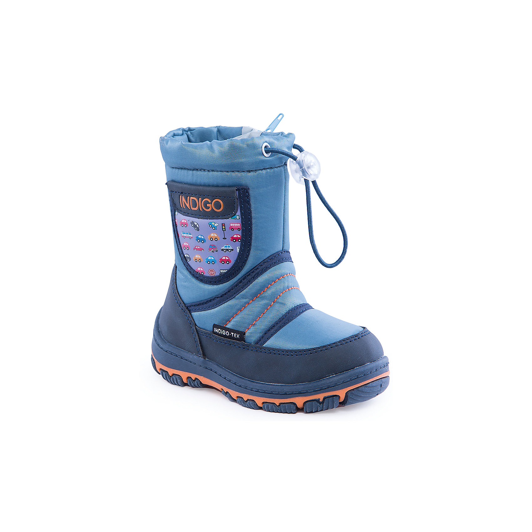 Сапоги для мальчика Indigo kids Сапоги для мальчика Indigo kidsОбувь для малышей<br>Сапоги для мальчика от известного бренда Indigo kids<br><br>Модные и удобные сапоги помогут защитить детские ножки от сырости и холода. Они легко надеваются, комфортно садятся по ноге. Они легко надеваются, комфортно садятся по ноге. <br>Сапоги сделаны с применением технологии INDIGO TEX – это мембранный материал, выводящий влагу из обуви наружу, но не позволяющий сырости проникать внутрь.<br><br>Особенности модели:<br><br>- цвет - синий;<br>- стильный дизайн;<br>- защита пятки и пальцев;<br>- удобная колодка;<br>- подкладка шерстяная;<br>- вставка с автомобильным принтом;<br>- наверху голенища - утяжка со стоппером;<br>- мембрана INDIGO TEX;<br>- устойчивая рифленая подошва;<br>- застежка - молния.<br><br>Дополнительная информация:<br><br>Температурный режим:<br>от -10° С до +5° С<br><br>Состав:<br><br>верх – текстиль/искусственная кожа;<br>подкладка - шерсть;<br>подошва - полимер.<br><br>Сапоги для мальчика Indigo kids (Индиго Кидс) можно купить в нашем магазине.<br><br>Ширина мм: 257<br>Глубина мм: 180<br>Высота мм: 130<br>Вес г: 420<br>Цвет: синий<br>Возраст от месяцев: 24<br>Возраст до месяцев: 24<br>Пол: Мужской<br>Возраст: Детский<br>Размер: 25,22,27,26,24,23<br>SKU: 4340503