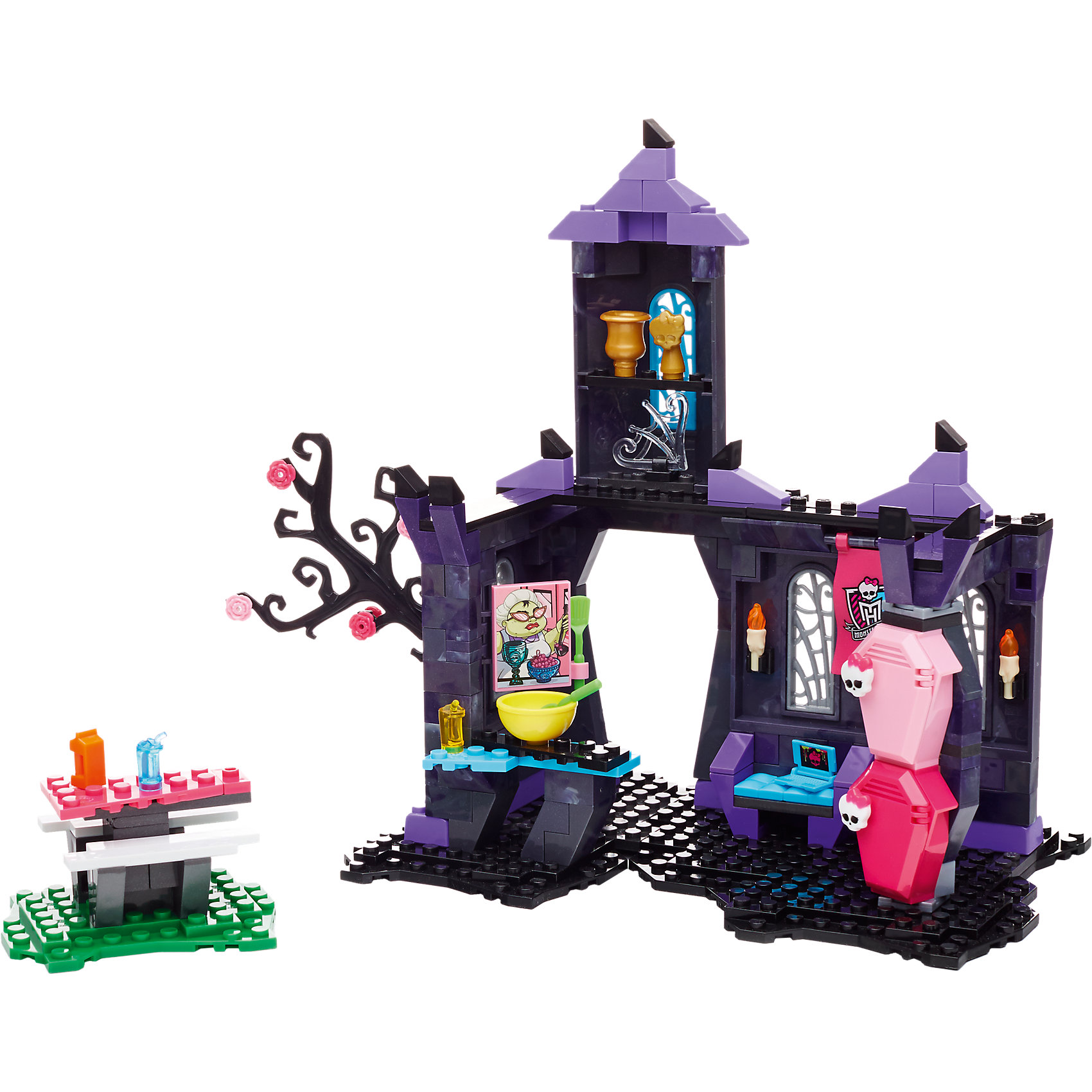 Игровой набор Monster High Столовая Монстров, MEGA BLOKS Игровой набор Monster High Столовая Монстров, MEGA BLOKSПластмассовые конструкторы<br><br><br>Ширина мм: 360<br>Глубина мм: 299<br>Высота мм: 58<br>Вес г: 670<br>Возраст от месяцев: 72<br>Возраст до месяцев: 120<br>Пол: Женский<br>Возраст: Детский<br>SKU: 4356158