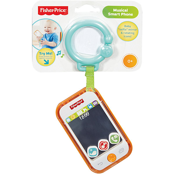 Телефон музыкальный, Fisher-Price Телефон музыкальный, Fisher-PriceИнтерактивные игрушки для малышей<br>Музыкальный телефон от Fisher-Price (Фишер-Прайс) может занять малыша, его размер - небольшой, поэтому игрушку удобно брать с собой на прогулку иди в дорогу. Телефон дополнен подвеской, с помощью которой легко крепится на коляску. <br>Музыкальный телефон поможет ребенку тренировать мелкую моторику благодаря рельефной поверхности, а также помогает развить внимание и слуховое восприятие. Нажав на одну из его кнопок, малыш услышит музыкальные звуки. Сделана развивающая игрушка из безопасных для ребенка материалов.<br><br>Дополнительная информация: <br><br>цвет: разноцветный;<br>материал: пластик;<br>в комплекте - подвеска;<br>размер без подвески: 10х6 см;<br>батарейка всходит в комплект.<br><br>Телефон музыкальный от бренда Fisher-Price (Фишер-Прайс) можно купить в нашем магазине.<br><br>Ширина мм: 238<br>Глубина мм: 164<br>Высота мм: 22<br>Вес г: 113<br>Возраст от месяцев: 0<br>Возраст до месяцев: 12<br>Пол: Унисекс<br>Возраст: Детский<br>SKU: 4375585