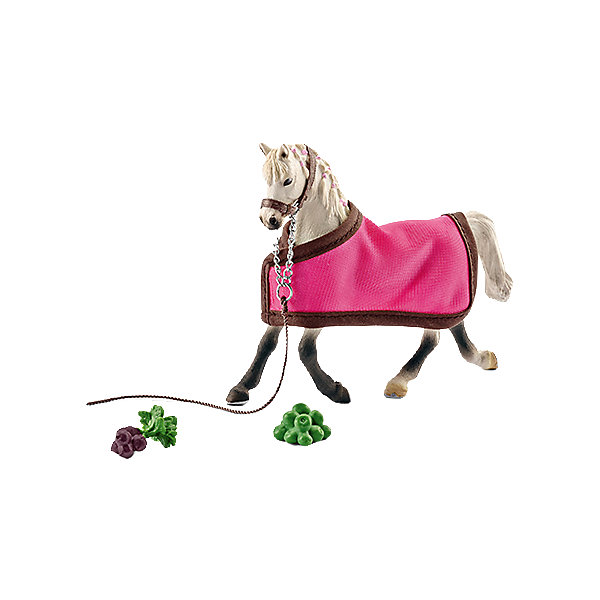 Арабская кобыла с покрывалом, Schleich Арабская кобыла с покрывалом, SchleichМир животных<br>Арабская кобыла с накидкой, Schleich (Шляйх) – это высококачественная коллекционная и игровая фигурка.<br><br>Прекрасная фигурка белоснежной Арабской кобылы с накидкой станет прекрасным приобретением для ценителей фигурок лошадей.<br>Порода Арабских лошадей была выведена в Аравии. Порода отличается выносливостью, прекрасно поддается дрессировке. Раньше Арабская лошадь использовалась, прежде всего, как орудие войны. Лучшие боевые кобылы демонстрировали в бою выносливость и, как правило, никогда не продавались, а только могли быть преподнесены в качестве особо ценного подарка. Сейчас эта порода является самой популярной в мире и ежегодно завоевывает большое количество различных мировых наград.<br><br>В комплекте с фигуркой лошади есть яркая розовая накидка и муляжи фруктов и овощей для подкрепления сил перед скачками.<br><br>Прекрасно выполненные фигурки Schleich (Шляйх) являются максимально точной копией настоящих животных и отличаются высочайшим качеством игрушек ручной работы. Каждая фигурка разработана с учетом исследований в области педагогики.<br>Фигурка Арабской кобылы прекрасно разнообразит игру вашего ребенка и станет отличным пополнением коллекции его фигурок животных.<br><br>Все фигурки сделаны из гипоаллергенных высокотехнологичных материалов, раскрашены вручную и не вызывают аллергии у ребенка.<br><br>Дополнительная информация:<br><br>- Размер фигурки: 3x12,4x9,9 см.<br>- Материал: высококачественный каучуковый пластик.<br>- Состав: Фигурка, накидка, муляжи фруктов и овощей.<br><br>Фигурку Арабской лошади с накидкой, Schleich (Шляйх) можно купить в нашем интернет-магазине.<br><br>Ширина мм: 194<br>Глубина мм: 175<br>Высота мм: 55<br>Вес г: 201<br>Возраст от месяцев: 36<br>Возраст до месяцев: 96<br>Пол: Женский<br>Возраст: Детский<br>SKU: 4394635
