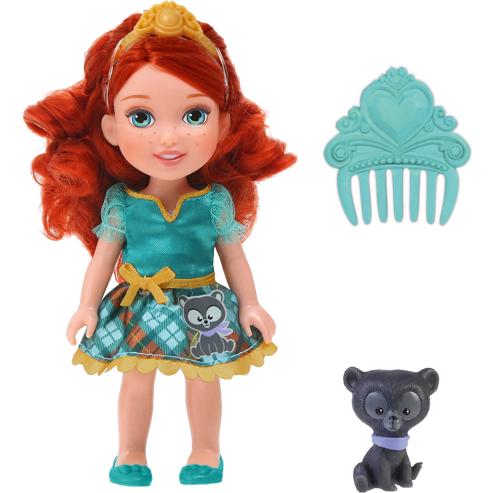 Кукла Малышка с питомцем: Мерида, 15 см, Disney Princess Кукла Малышка с питомцем: Мерида, 15 см, Disney PrincessИгрушки<br>Кукла Малышка с питомцем: Мерида, 15 см, Disney Princess – эта маленькая принцесса станет отличным подарком для девочки!<br>Кукла Disney Малышка с питомцем: Мерида непременно приведет в восторг вашу дочурку и обязательно станет ее любимой игрушкой. Кукла одета в нарядное платье юбочка, которого украшена аппликацией в виде медвежонка. На голове Мериды тиара. Волосы мягкие на ощупь, их можно заплетать и укладывать в различные прически. Глазки куклы выполнены по особой запатентованной технологии - линзы делают их яркими и живыми. Милую очаровательную малышку с выразительным личиком сопровождает ее любимый питомец, готовый встать на защиту в сложной ситуации. Благодаря играм с куклой, ваша девочка сможет развить фантазию и любознательность, овладеть навыками общения и научиться ответственности.<br><br>Дополнительная информация:<br><br>- В комплекте: кукла, питомец, гребешок<br>- Высота куклы: 15 см.<br>- Материал: пластик, текстиль<br><br>Куклу Малышка с питомцем: Мерида, 15 см, Disney Princess можно купить в нашем интернет-магазине.<br><br>Ширина мм: 140<br>Глубина мм: 195<br>Высота мм: 60<br>Вес г: 201<br>Возраст от месяцев: 36<br>Возраст до месяцев: 84<br>Пол: Женский<br>Возраст: Детский<br>SKU: 4401534