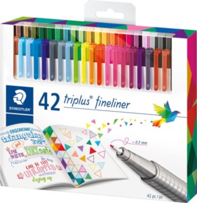 Набор капиллярных ручек Triplus, 42 цвета, яркие цвета, Staedtler, артикул:4406863 - Канцтовары Набор капиллярных ручек Triplus, 42 цвета, яркие цвета, Staedtler, артикул:4406863 - Канцтовары