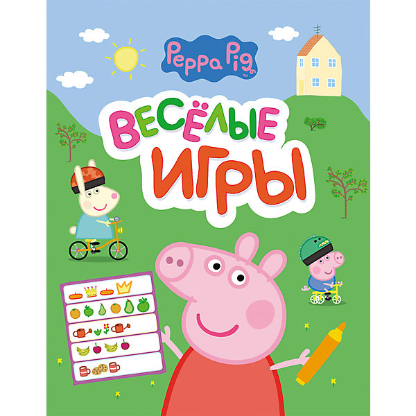 Веселые игры (зеленая), Свинка Пеппа Веселые игры (зеленая), Свинка ПеппаКниги по фильмам и мультфильмам<br>Веселые игры (зеленая), Свинка Пеппа - увлекательная книга с играми, которая надолго займет Вашего ребенка и не даст ему заскучать. На страницах издания он найдет множество интересных заданий, головоломок, лабиринтов и раскрасок, главные герои которых - очаровательная свинка Пеппа и ее друзья из популярного мультсериала Свинка Пеппа (Peppa Pig). Книгу можно взять с собой в дорогу и путешествия - она поможет весело и интересно провести время. Увлекательные и веселые задания не только доставят ребенку много радости, но и помогут развить логическое мышление, внимание, наблюдательность и мелкую моторику.<br><br>Дополнительная информация:<br><br>- Переплет: мягкая обложка.<br>- Иллюстрации: цветные.<br>- Объем: 16 стр. <br>- Размер: 27,3 x 21 x 0,2 см.<br>- Вес: 71 гр. <br><br>Книгу Веселые игры (зеленая), Свинка Пеппа, Росмэн, можно купить в нашем интернет-магазине.<br><br>Ширина мм: 273<br>Глубина мм: 210<br>Высота мм: 2<br>Вес г: 71<br>Возраст от месяцев: 36<br>Возраст до месяцев: 84<br>Пол: Унисекс<br>Возраст: Детский<br>SKU: 4408705