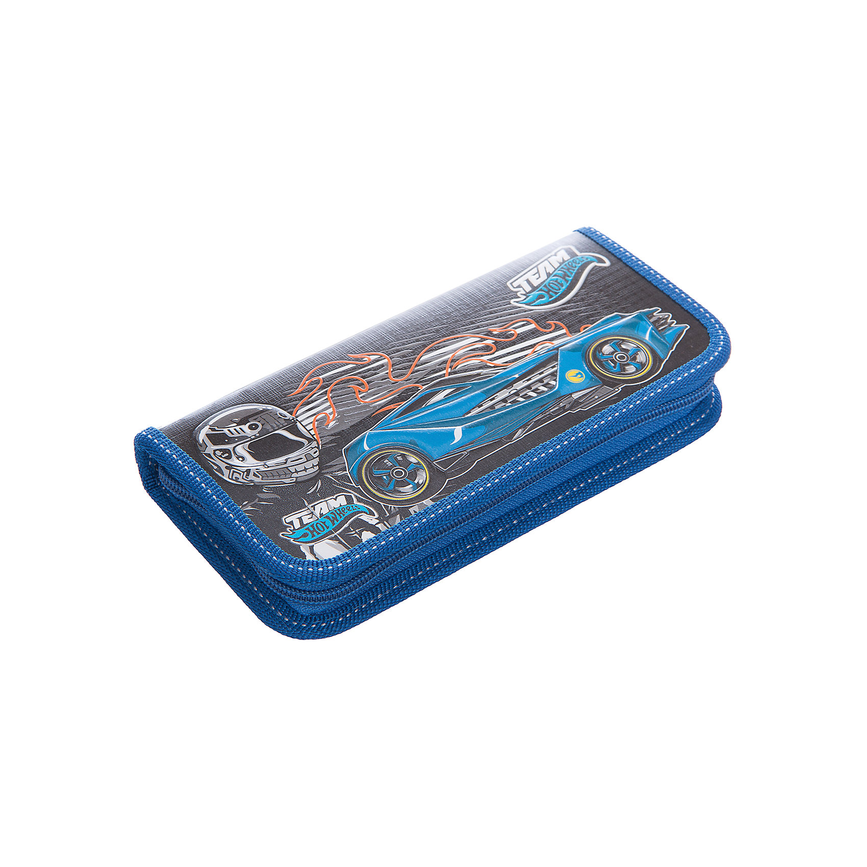 Пенал с наполнением Hot Wheels (11 предметов) Пенал с наполнением Hot Wheels (11 предметов)Пеналы с наполнением<br>Жесткий ламинированный пенал украшен изображением гоночной машинки Hot Wheels (Хот Вилс).Верх пенала выполнен из плотной ткани, который не боится влаги и имеет высокую износостойкость. Внутри пенала предусмотрены фиксаторы для различных канцелярских принадлежностей. Пенал застегивается на молнию, имеет одно отделение. Выполнен из высококачественных износостойких материалов, с применением безопасных для детей красителей. С ярким пеналом учиться приятно и интересно! <br><br>Дополнительная информация:<br><br>- Материал: текстиль, пластик, ПЭ.<br>- Размер: 20х9х3 см.<br>- Одно отделение.<br>- На молнии.<br>- С наполнением (11 предметов).<br>- Цвет: черный, синий.<br><br>Пенал с наполнением Hot Wheels (11 предметов) можно купить в нашем магазине.<br><br>Ширина мм: 200<br>Глубина мм: 90<br>Высота мм: 25<br>Вес г: 91<br>Возраст от месяцев: 36<br>Возраст до месяцев: 120<br>Пол: Мужской<br>Возраст: Детский<br>SKU: 4413551