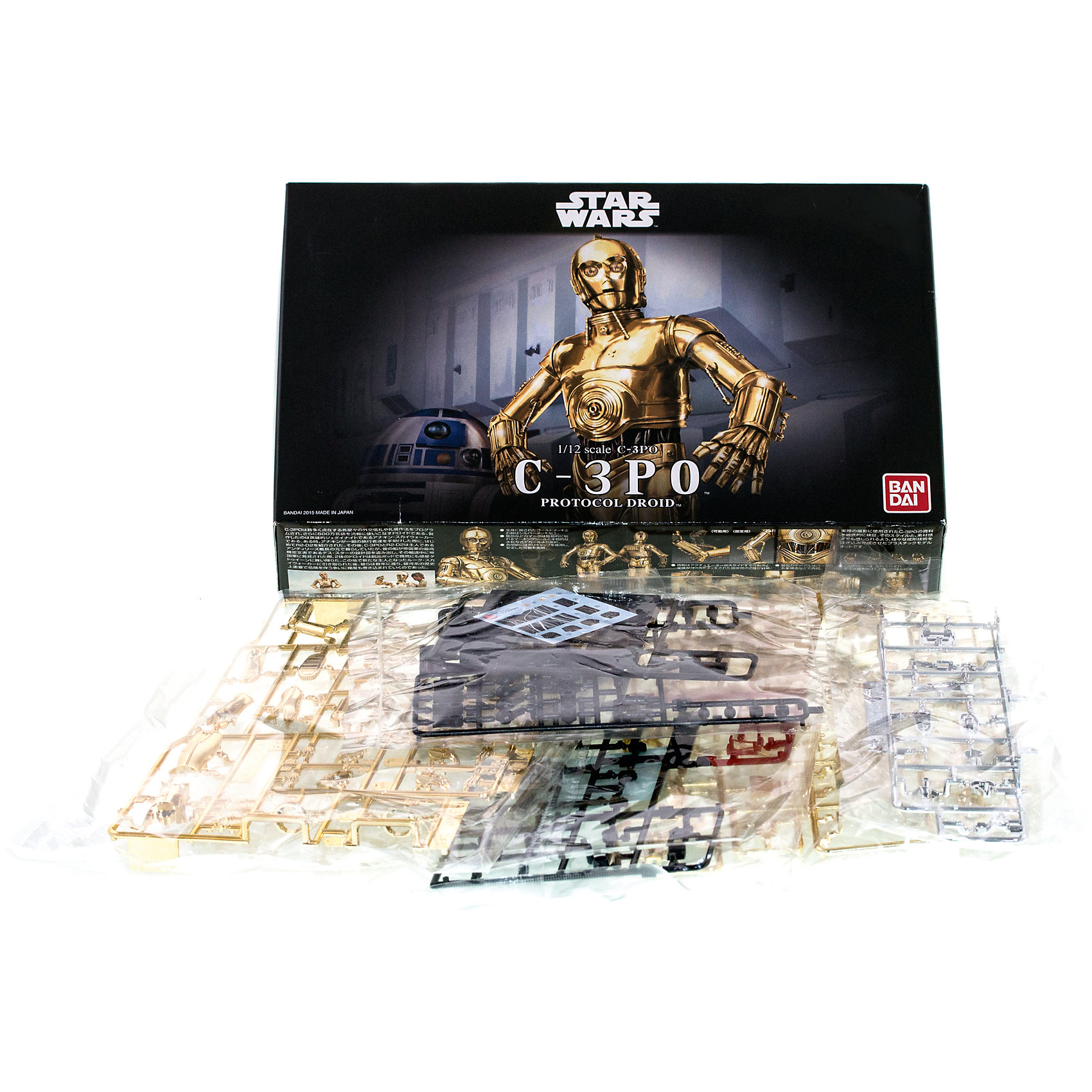 Сборная модель C-3PO 1/12, Звездные Войны Сборная модель C-3PO 1/12, Звездные ВойныСборные модели транспорта<br>Этот набор приведет в восторг все поклонников легендарной саги Star Wars. В комплект входит набор деталей для сборки фигуры Протокольного Дроида (робота-андроида) – «Три-Пи-О», забавного персонажа, участвующего во многих эпизодах киносаги «Звёздные Войны» и отличающегося редким «занудством» характера. Самой яркой особенностью его внешнего вида является золотое покрытие корпуса, которым он очень гордится. Фигура C-3PO выполнена из качественного пластика с металлизированным золотистым покрытием (кроме правой голени – которая, как и в фильме осталась серебристой), она имеет подвижные руки, ноги, туловище и голову, благодаря чему способна принимать разнообразные реалистичные позы. В качестве аксессуаров модель комплектуется подставкой, изображающей пол внутри Имперской космической станции «Звезда Смерти», несколькими вариантами панелей лица (нормальной и с сюжетными повреждениями), двумя вариантами кистей рук и другими приятными дополнениями. Вся продукция фирмы Bandai лицензирована фирмами правообладателями, а это гарантирует её высокое качество и безопасность.<br>Конструирование - интереснейший процесс, позволяющий развить у ребенка мелкую моторику, логическое мышление, внимание, умение работать по инструкции.<br><br>Дополнительная информация:<br><br>- Масштаб: 1:12 <br>- Материал: пластик.<br>- Размер упаковки: 30х20 см.<br>- Размер Дроида: 14,5 см.<br>- Подвижные руки, ноги, туловище.<br>- Два варианта кистей рук.<br>- Несколько вариантов панелей лица.<br><br>Сборную модель C-3PO 1/12, Звездные Войны (Star Wars), можно купить в нашем магазине.<br><br>Ширина мм: 300<br>Глубина мм: 190<br>Высота мм: 65<br>Вес г: 353<br>Возраст от месяцев: 72<br>Возраст до месяцев: 192<br>Пол: Мужской<br>Возраст: Детский<br>SKU: 4422662