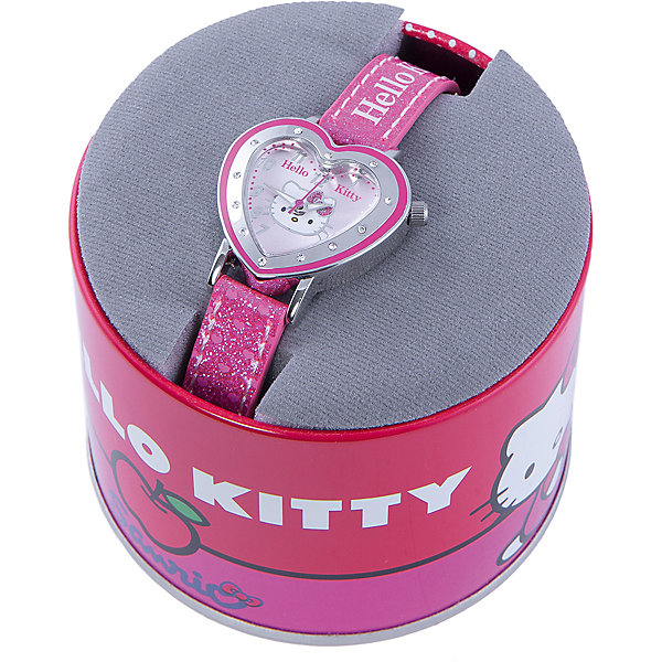 Часы наручные аналоговые, Hello Kitty Часы наручные аналоговые, Hello KittyHello Kitty<br>Эксклюзивные наручные аналоговые часы торговой марки Hello Kitty выполнены по индивидуальному дизайну ООО «Детское Время» и лицензии компании Sanrio. Обилие деталей - декоративных элементов (страз, мерцающих ремешков), надписей, уникальных изображений - делают изделие тщательно продуманным творением мастеров. Часы имеют высококачественный японский кварцевый механизм и отличаются надежностью и точностью хода. Часы водоустойчивы и обладают достаточной герметичностью, чтобы спокойно перенести случайный и незначительный контакт с жидкостями (дождь, брызги), но они не предназначены для плавания или погружения в воду. Циферблат защищен от повреждений прочным минеральным стеклом. Корпус часов выполнен из стали, задняя крышка из нержавеющей стали. Материал браслета: искусственная кожа. Единица товара упаковывается в стильную подарочную коробочку. Неповторимый стиль с изобилием насыщенных и в тоже время нежных гамм; надежность и прочность изделия позволяют говорить о нем только в превосходной степени!<br><br>Ширина мм: 170<br>Глубина мм: 157<br>Высота мм: 67<br>Вес г: 117<br>Возраст от месяцев: 36<br>Возраст до месяцев: 2147483647<br>Пол: Женский<br>Возраст: Детский<br>SKU: 4424068