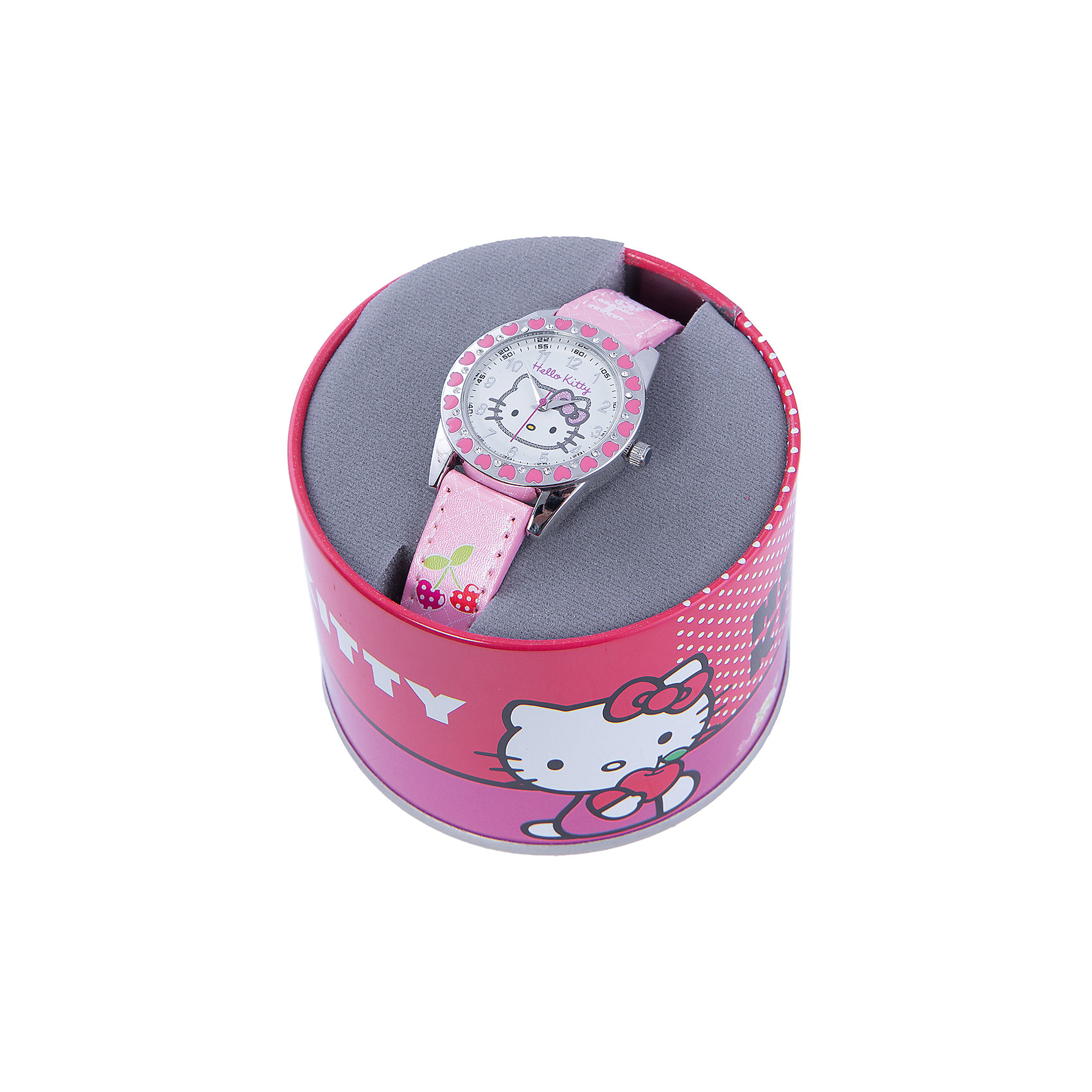Часы наручные аналоговые, Hello Kitty Часы наручные аналоговые, Hello KittyHello Kitty<br>Эксклюзивные наручные аналоговые часы торговой марки Hello Kitty выполнены по индивидуальному дизайну ООО «Детское Время» и лицензии компании Sanrio. Обилие деталей - декоративных элементов (страз, мерцающих ремешков), надписей, уникальных изображений - делают изделие тщательно продуманным творением мастеров. Часы имеют высококачественный японский кварцевый механизм и отличаются надежностью и точностью хода. Часы водоустойчивы и обладают достаточной герметичностью, чтобы спокойно перенести случайный и незначительный контакт с жидкостями (дождь, брызги), но они не предназначены для плавания или погружения в воду. Циферблат защищен от повреждений прочным минеральным стеклом. Корпус часов выполнен из стали, задняя крышка из нержавеющей стали. Материал браслета: искусственная кожа. Единица товара упаковывается в стильную подарочную коробочку. Неповторимый стиль с изобилием насыщенных и в тоже время нежных гамм; надежность и прочность изделия позволяют говорить о нем только в превосходной степени!<br><br>Ширина мм: 170<br>Глубина мм: 157<br>Высота мм: 67<br>Вес г: 117<br>Возраст от месяцев: 36<br>Возраст до месяцев: 2147483647<br>Пол: Женский<br>Возраст: Детский<br>SKU: 4424069
