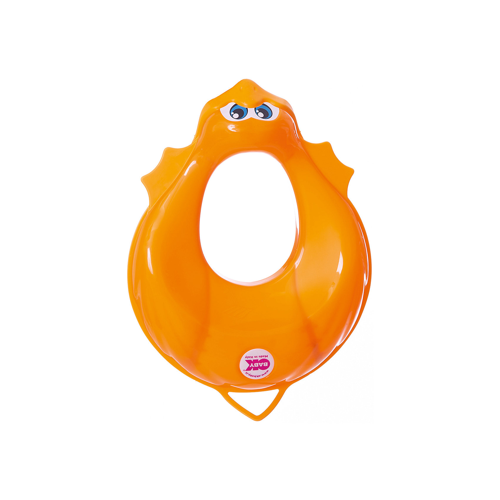 Накладка на унитаз, Ducka, Ok Baby, оранжевый Накладка на унитаз, Ducka, Ok Baby, оранжевыйГоршки, сиденья для унитаза, стульчики-подставки<br>Накладка на унитаз выполнена из высококачественных материалов, имеет привлекательный дизайн и яркий цвет. Сиденье обязательно понравится ребенку и поможет быстро приучить кроху к унитазу. Поверхность, выполненная из мягкой резины, не позволит накладке соскользнуть или изменить свое положение в то время, когда ребенок сидит на ней, обеспечит безопасность и комфорт. <br><br>Дополнительная информация:<br><br>- Материал: пластик, резина.<br>- Размер: 32,5х9,5х41 см.<br>- Анатомическая форма. <br>- Подходит для унитазов разных форм и размеров. <br>- Яркий, привлекательный дизайн. <br><br>Накладку на унитаз, Ducka, Ok Baby, оранжевую, можно купить в нашем магазине.<br><br>Ширина мм: 950<br>Глубина мм: 410<br>Высота мм: 325<br>Вес г: 800<br>Возраст от месяцев: 12<br>Возраст до месяцев: 48<br>Пол: Унисекс<br>Возраст: Детский<br>SKU: 4443716