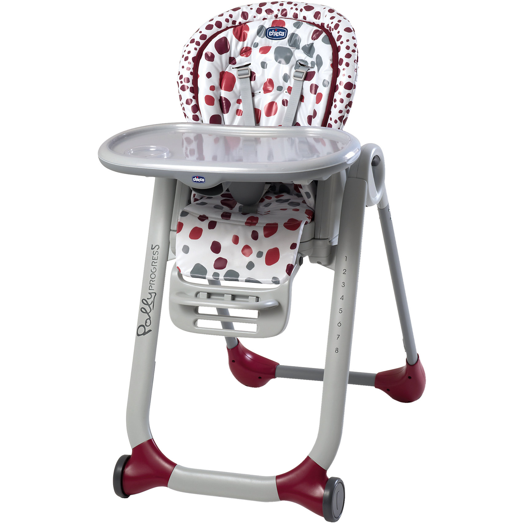 CHICCO Стульчик дял кормления Polly Progress 5 Cherry, Chicco высокий стул для кормления chicco polly happy land