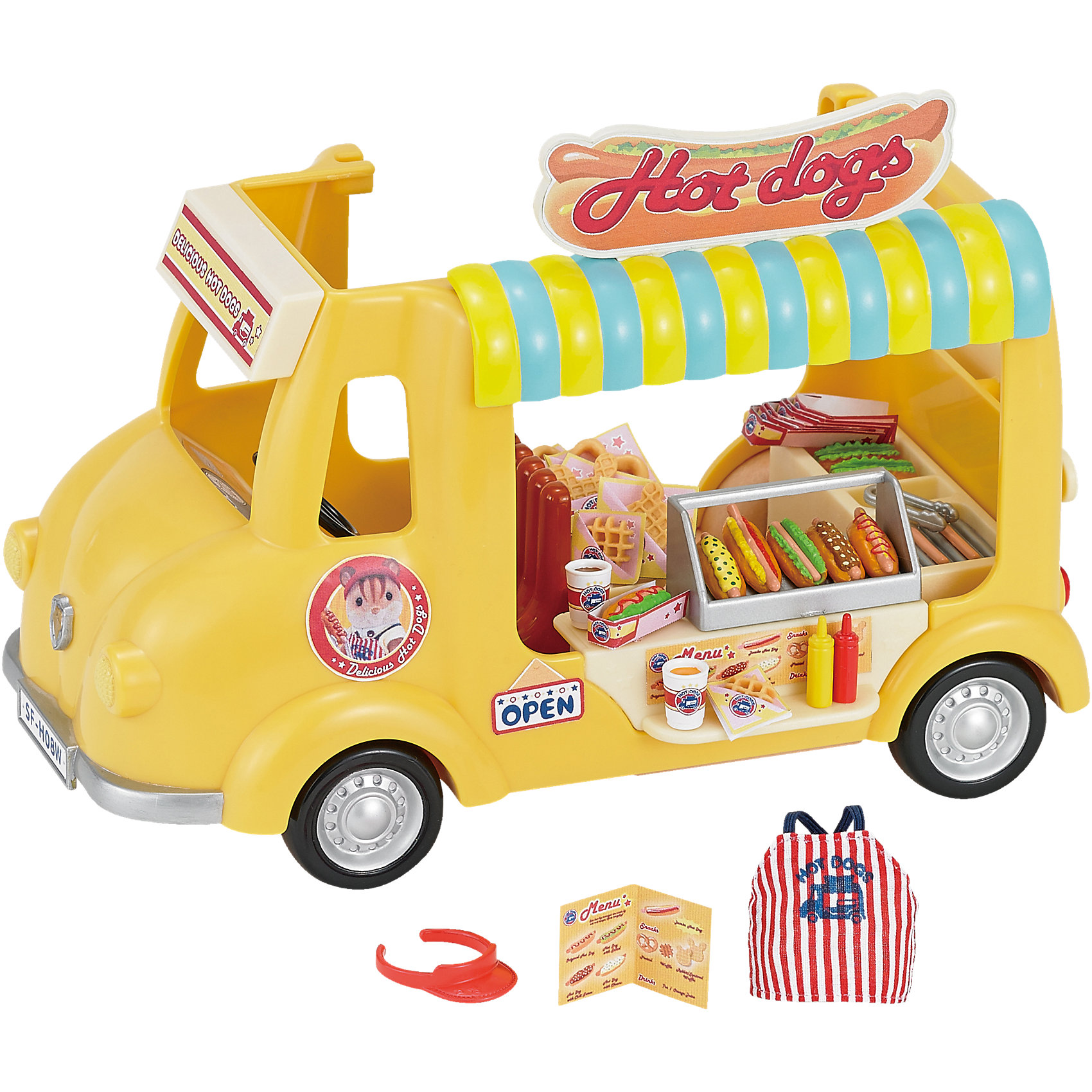 Набор Фургон с хот-догами, Sylvanian Families Набор Фургон с хот-догами, Sylvanian FamiliesSylvanian Families<br><br><br>Ширина мм: 285<br>Глубина мм: 185<br>Высота мм: 165<br>Вес г: 690<br>Возраст от месяцев: 36<br>Возраст до месяцев: 72<br>Пол: Женский<br>Возраст: Детский<br>SKU: 4471369