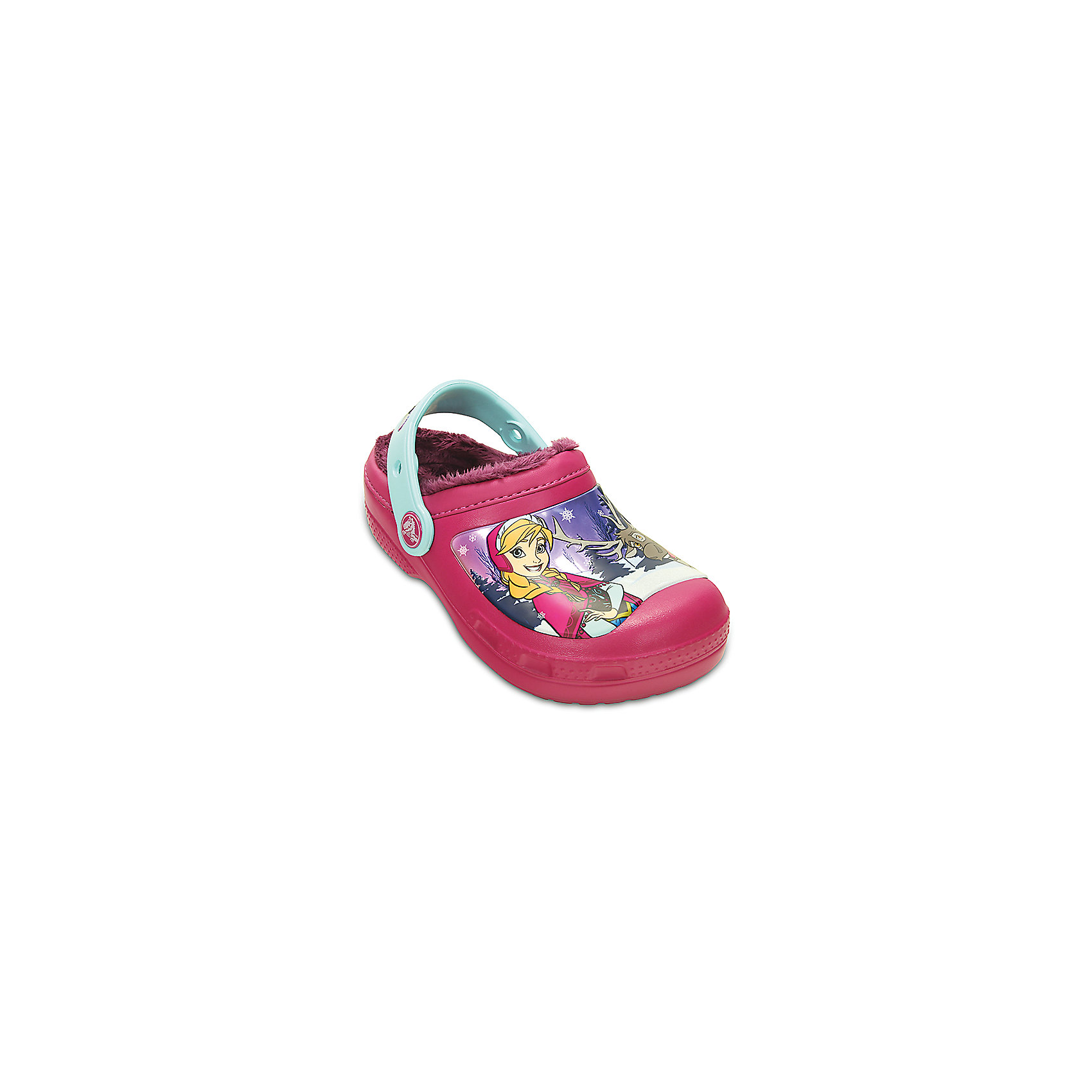 Сабо CC Frozen Lined Clog для девочки Crocs Сабо CC Frozen Lined Clog для девочки CrocsПляжная обувь<br>Характеристики товара:<br><br>• цвет: розовый<br>• материал: 100% полимер Croslite™<br>• литая модель<br>• вентиляционные отверстия<br>• бактериостатичный материал<br>• пяточный ремешок фиксирует стопу<br>• толстая устойчивая подошва<br>• с принтом<br>• анатомическая стелька с массажными точками стимулирует кровообращение<br>• страна бренда: США<br>• страна изготовитель: Китай<br><br>Для правильного развития ребенка крайне важно, чтобы обувь была удобной. Такие сабо обеспечивают детям необходимый комфорт, а анатомическая стелька с массажными линиями для стимуляции кровообращения позволяет ножкам дольше не уставать. Сабо легко надеваются и снимаются, отлично сидят на ноге. Материал, из которого они сделаны, не дает размножаться бактериям, поэтому такая обувь препятствует образованию неприятного запаха и появлению болезней стоп. <br>Обувь от американского бренда Crocs в данный момент завоевала широкую популярность во всем мире, и это не удивительно - ведь она невероятно удобна. Её носят врачи, спортсмены, звёзды шоу-бизнеса, люди, которым много времени приходится бывать на ногах - они понимают, как важна комфортная обувь. Продукция Crocs - это качественные товары, созданные с применением новейших технологий. Обувь отличается стильным дизайном и продуманной конструкцией. Изделие производится из качественных и проверенных материалов, которые безопасны для детей.<br><br>Сабо для девочки от торговой марки Crocs можно купить в нашем интернет-магазине.<br><br>Ширина мм: 262<br>Глубина мм: 176<br>Высота мм: 97<br>Вес г: 427<br>Цвет: фиолетовый<br>Возраст от месяцев: 18<br>Возраст до месяцев: 21<br>Пол: Женский<br>Возраст: Детский<br>Размер: 23/24,32/33,27/28,29/30,33/34,34/35,25/26<br>SKU: 4492021
