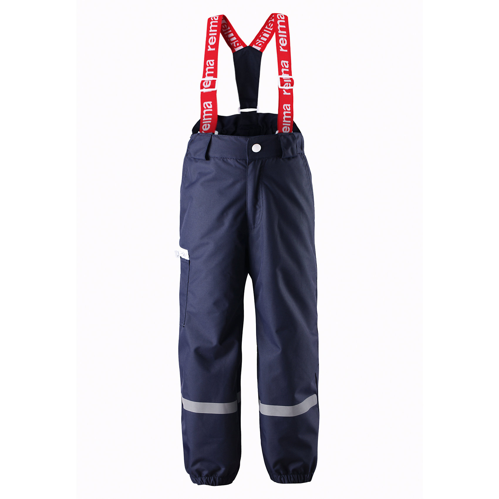 Брюки для мальчика Reima Брюки для мальчика ReimaОдежда<br>Брюки Reima® из юбилейной коллекции теперь предлагаются и с заниженной талией. Легкая, стеганная подкладка с тонким слоем утепления обеспечит тепло в холодные дни ранней весной. Снимающиеся регулируемые подтяжки, большой карман и большие светоотражающие детали являются непременными элементами данного оригинального стиля! Эти детские демисезонные брюки – грязе- и водонепроницаемые, а основные швы проклеены таким образом, что водонепроницаемость и защита гарантированы при небольшом дожде. Прочные силиконовые штрипки зафиксируют низ брючин, вне зависимости от активности ребенка!<br><br>Дополнительная информация:<br><br>Брюки демисезонные для детей<br>Основные швы проклеены и не пропускают влагу<br>Водоотталкивающий, ветронепроницаемый, «дышащий» и грязеотталкивающий материал<br>Прочные силиконовые штрипки<br>Карман на молнии<br>Регулируемые и отстегивающиеся эластичные подтяжки<br>Безопасные светоотражающие детали<br>Состав:<br>100% ПЭ, ПУ-покрытие<br>Уход:<br>Стирать по отдельности, вывернув наизнанку. Застегнуть молнии и липучки. Стирать моющим средством, не содержащим отбеливающие вещества. Полоскать без специального средства. Во избежание изменения цвета изделие необходимо вынуть из стиральной машинки незамедлительно после окончания программы стирки. Сушить при низкой температуре.<br><br>Ширина мм: 215<br>Глубина мм: 88<br>Высота мм: 191<br>Вес г: 336<br>Цвет: синий<br>Возраст от месяцев: 18<br>Возраст до месяцев: 24<br>Пол: Мужской<br>Возраст: Детский<br>Размер: 92,128,122,116,110,104,98,140,134<br>SKU: 4496839