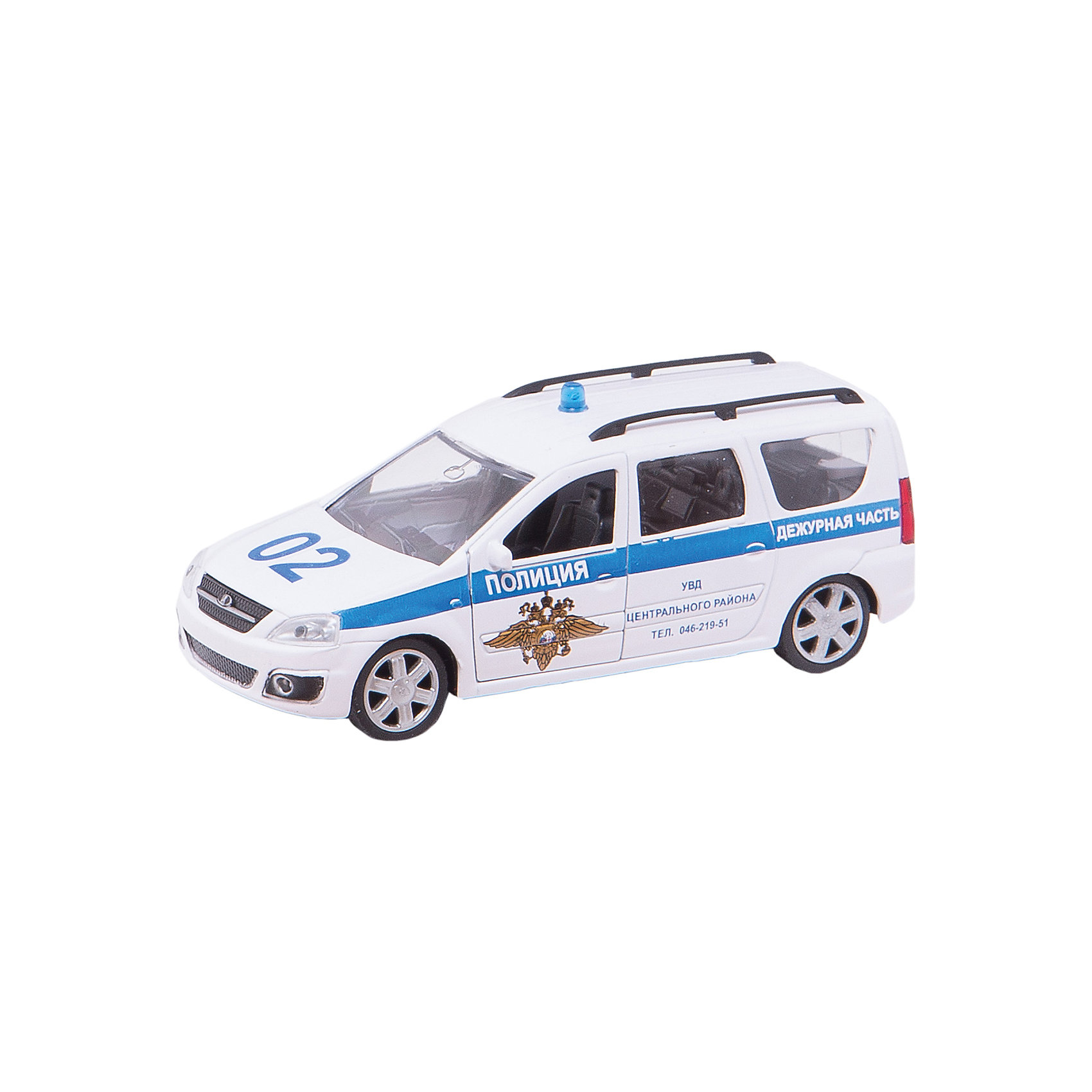 Машина LADA LARGUS, полиция, 1:38 Машина LADA LARGUS, полиция, 1:38Машинки<br>МашинаLADA LARGUS - коллекционная модель, являющая копией настоящего автомобиля, сделанной в масштабе 1:38. Машинка станет прекрасным подарком всем юным автолюбителям и займет достойное место в любой коллекции автомобилей. Игрушка имеет инерционный механизм и открывающиеся двери, выполнена из высококачественных прочных безопасных материалов. <br><br>Дополнительная информация:<br><br>- Материал: пластик, металл.<br>- Масштаб: 1:38.<br>- Колеса подвижные.<br>- Двери открываются.<br>- Инерционный механизм. <br><br>Машину LADA LARGUS, полиция, 1:38, можно купить в нашем магазине.<br><br>Ширина мм: 165<br>Глубина мм: 57<br>Высота мм: 72<br>Вес г: 159<br>Возраст от месяцев: 36<br>Возраст до месяцев: 84<br>Пол: Мужской<br>Возраст: Детский<br>SKU: 4515343